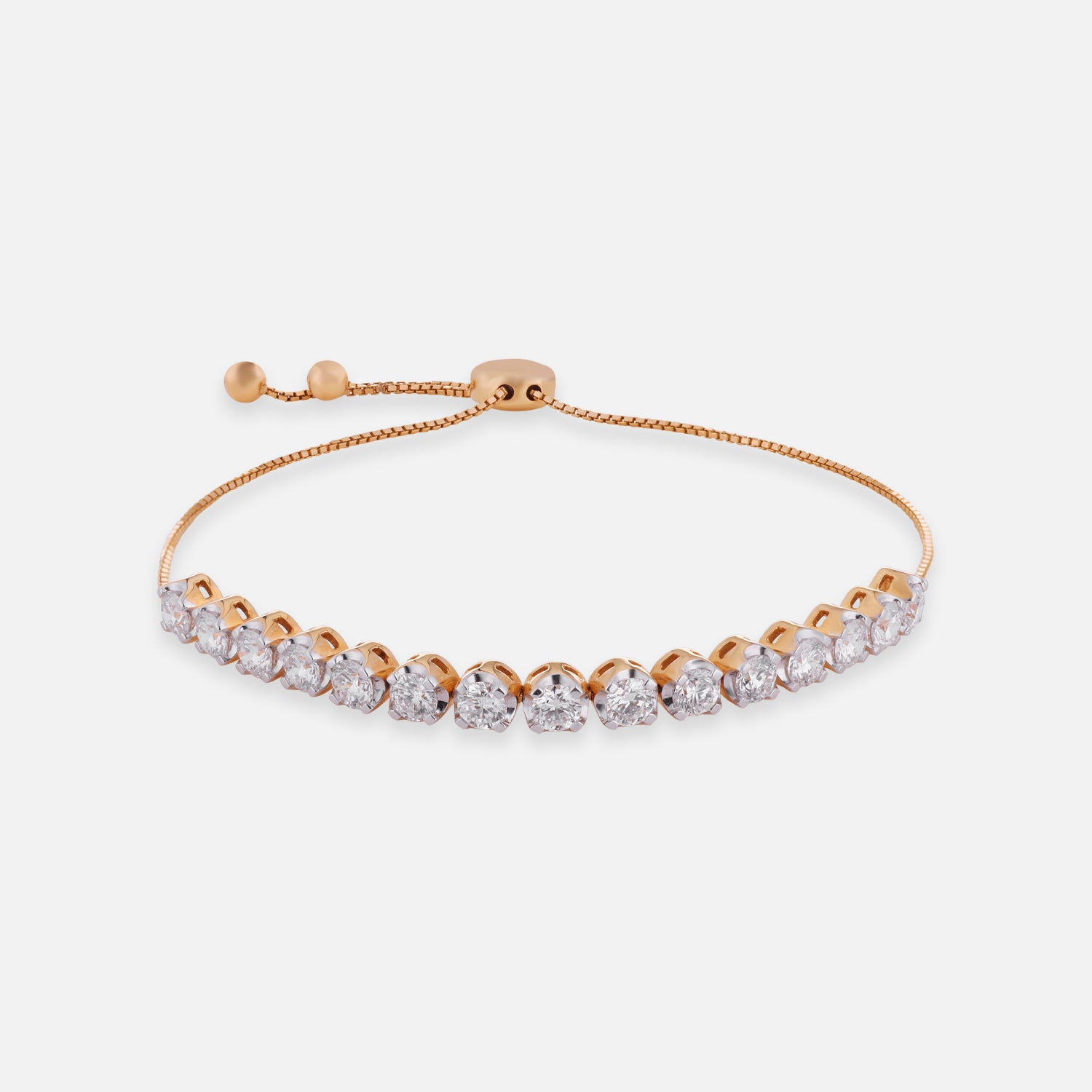Serene Spark Lab Grown Diamond Adjustable Bracelet in 18K Rose Gold | SKU : 0004677284