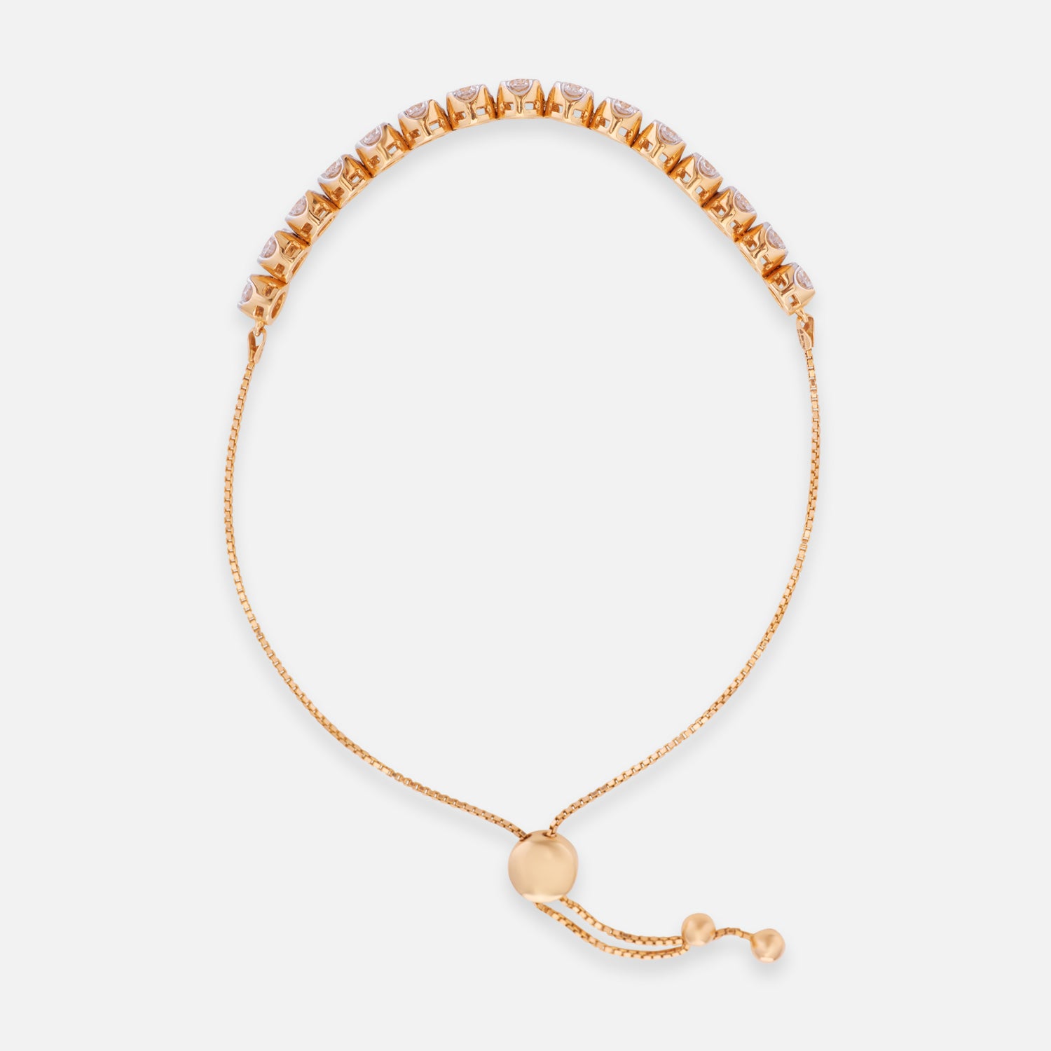 Serene Spark Lab Grown Diamond Adjustable Bracelet in 18K Rose Gold | SKU : 0004677284