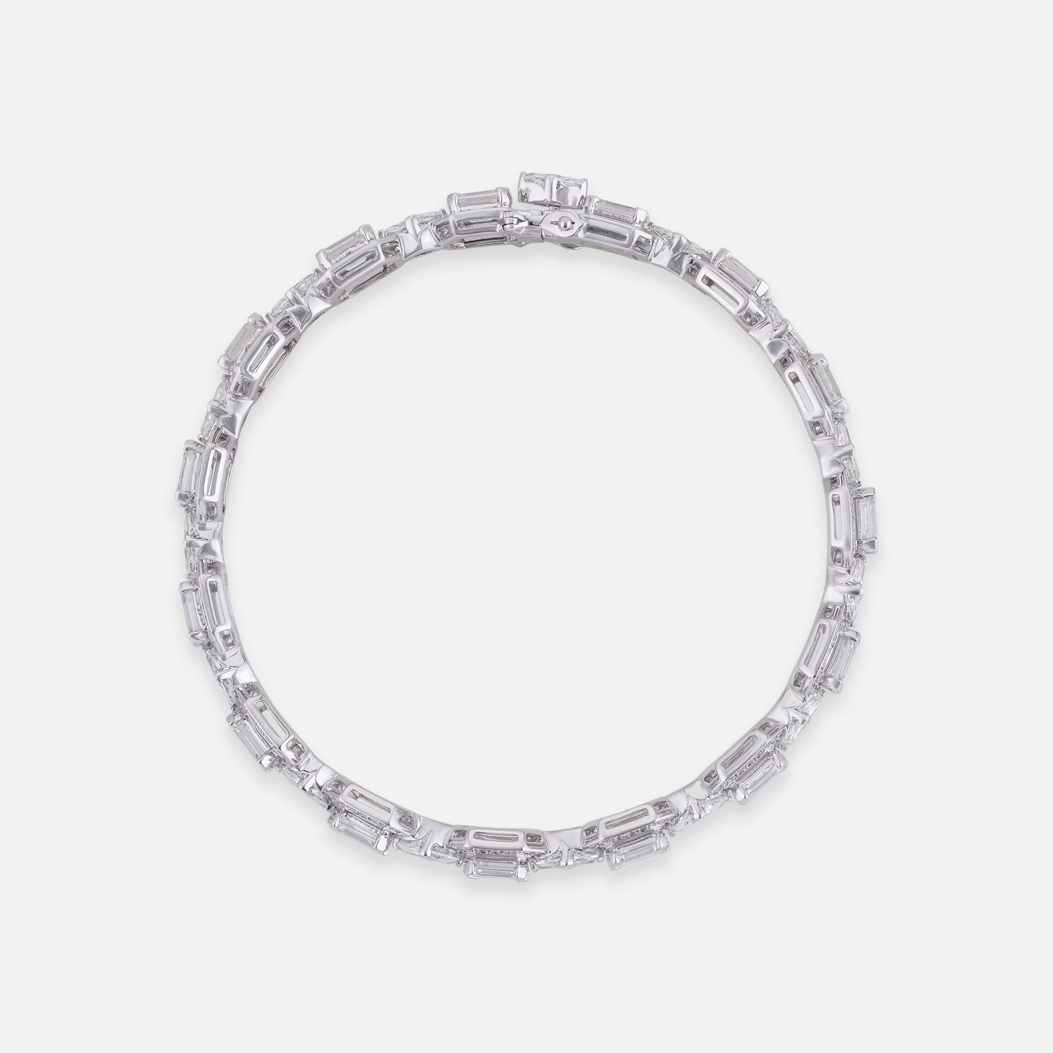 Imperial Octagon Lab Grown Diamond Bracelet in 18K White Gold | SKU : 0004677659