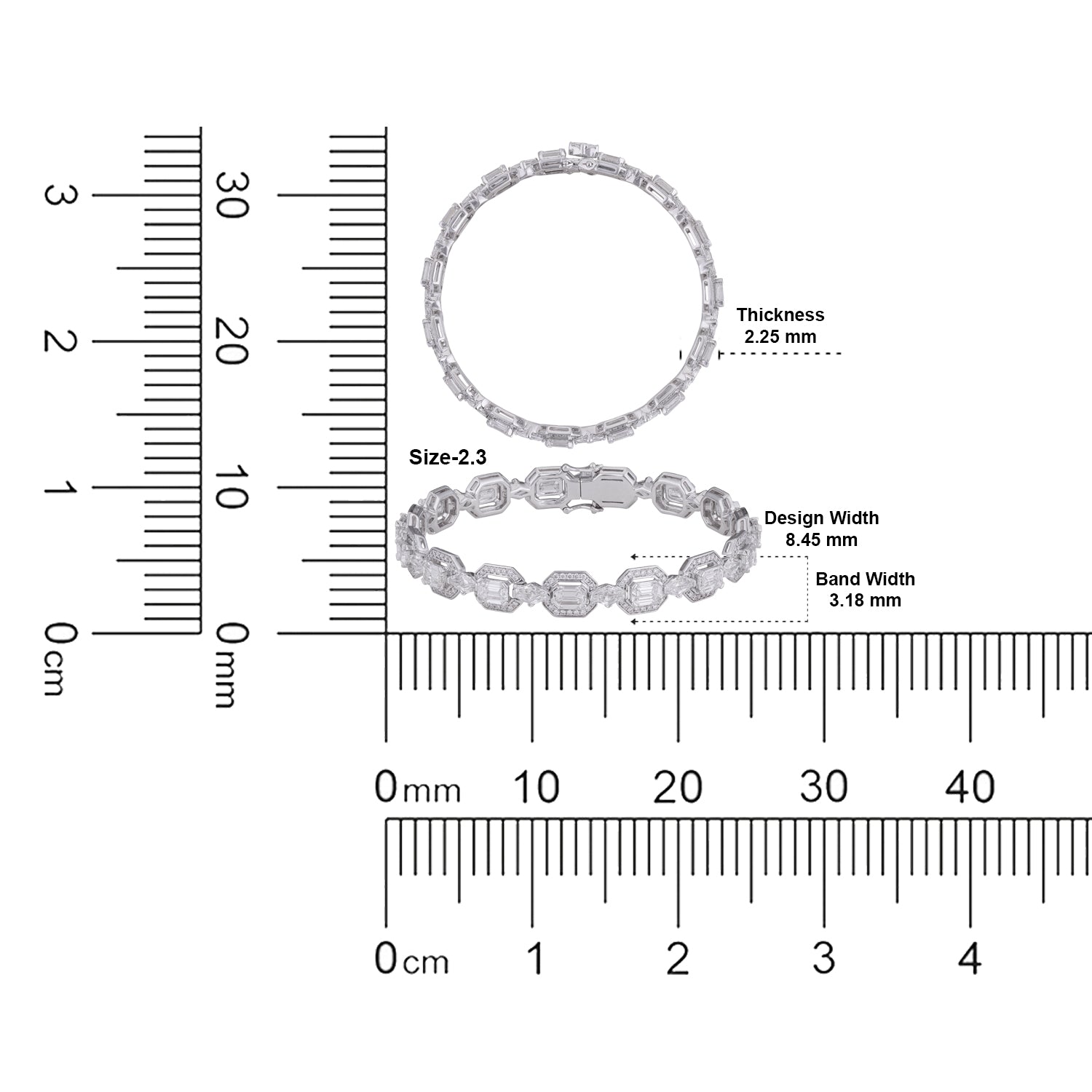 Imperial Octagon Lab Grown Diamond Bracelet in 18K White Gold | SKU : 0004677659
