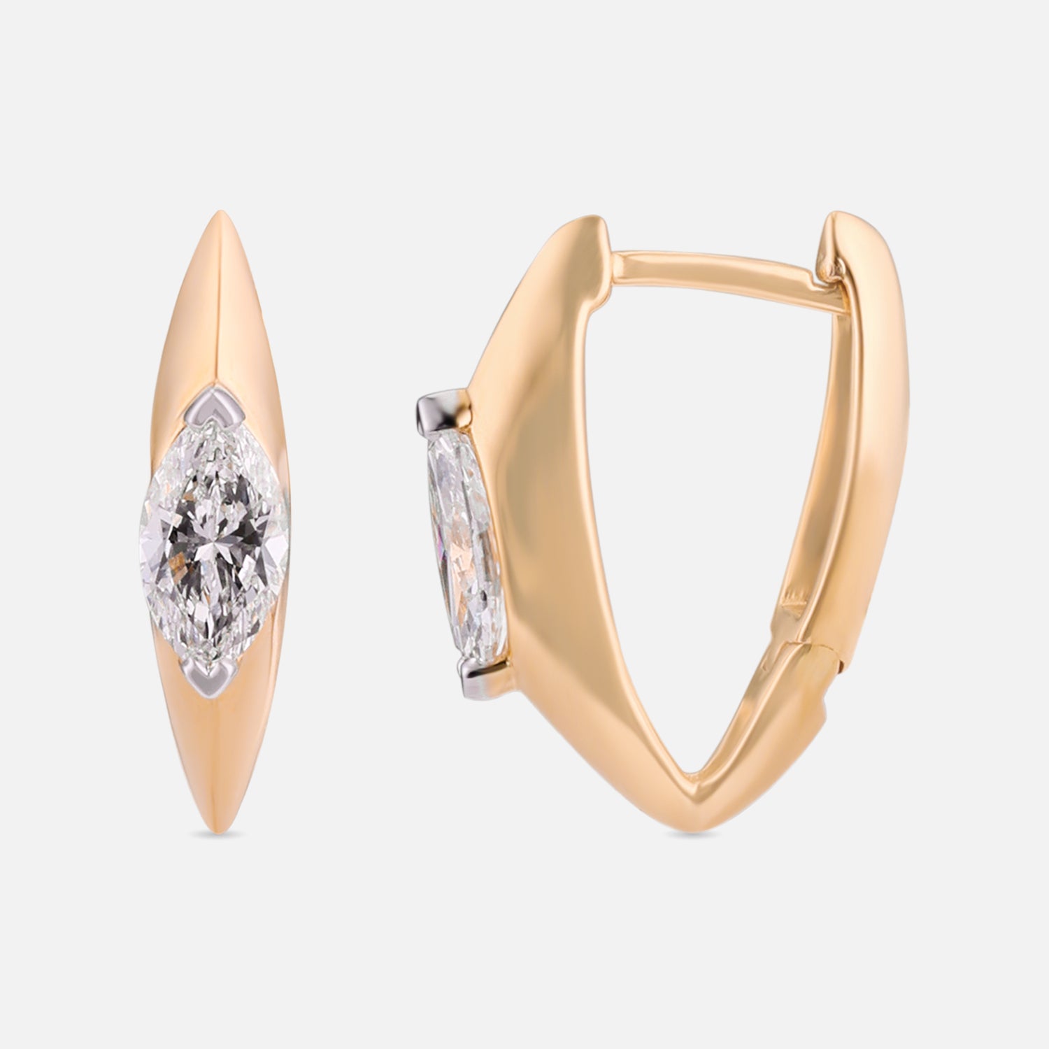 Lab Grown 1.040 Carat Diamond Hoop Earrings in 18 Karat Gold | SKU : 0004940357