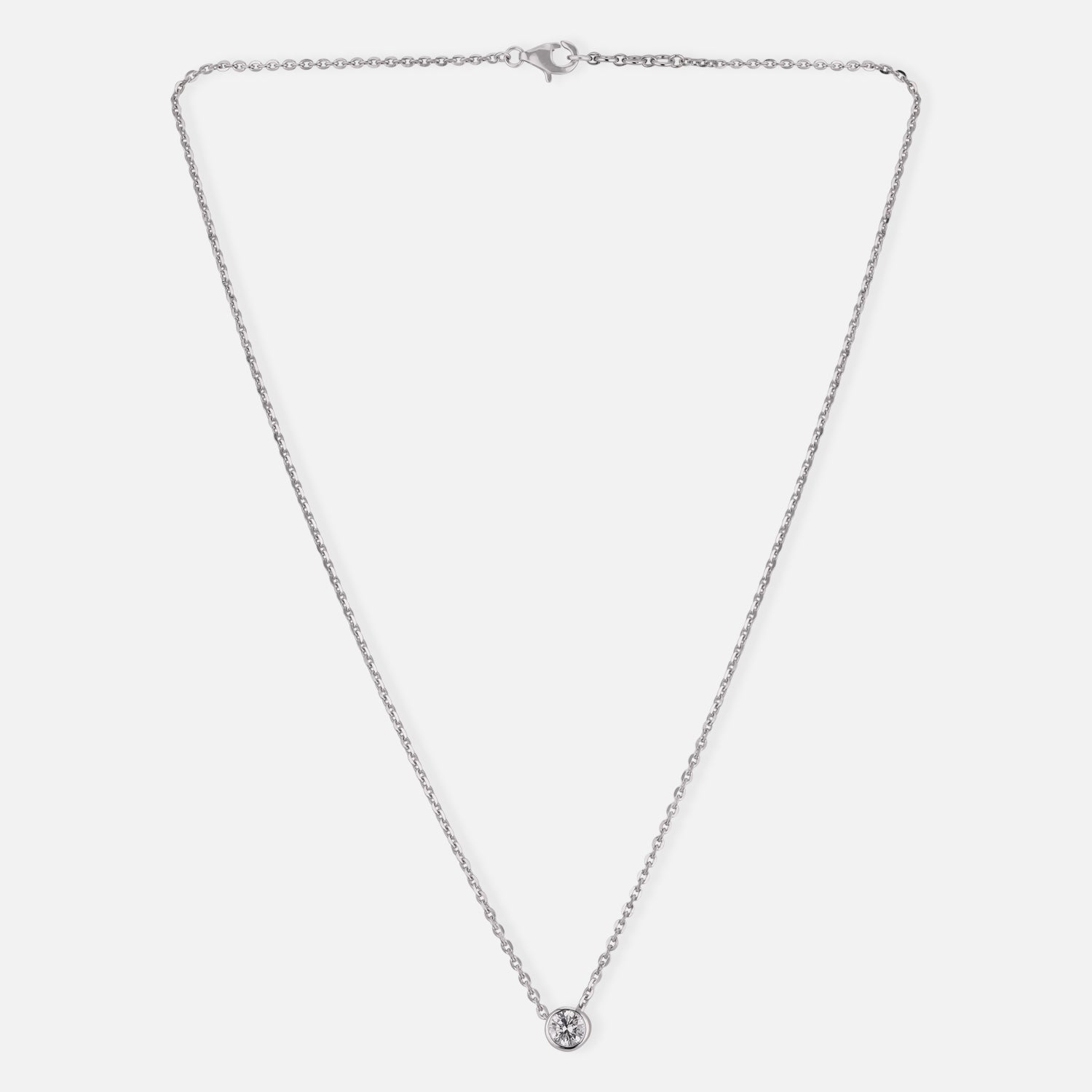 Lab Grown 0.49 Carat Round Brilliant Diamond Solitaire Pendant in 18 Karat White Gold | SKU : 0005033980