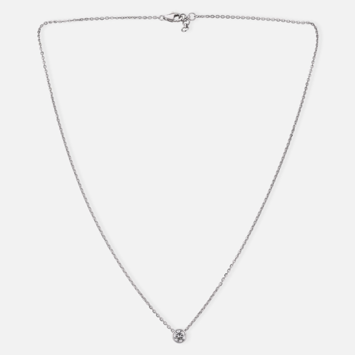 Lab Grown 0.550 Carat Round Brilliant Diamond Solitaire Pendant in 18 Karat White Gold | SKU : 0005033997