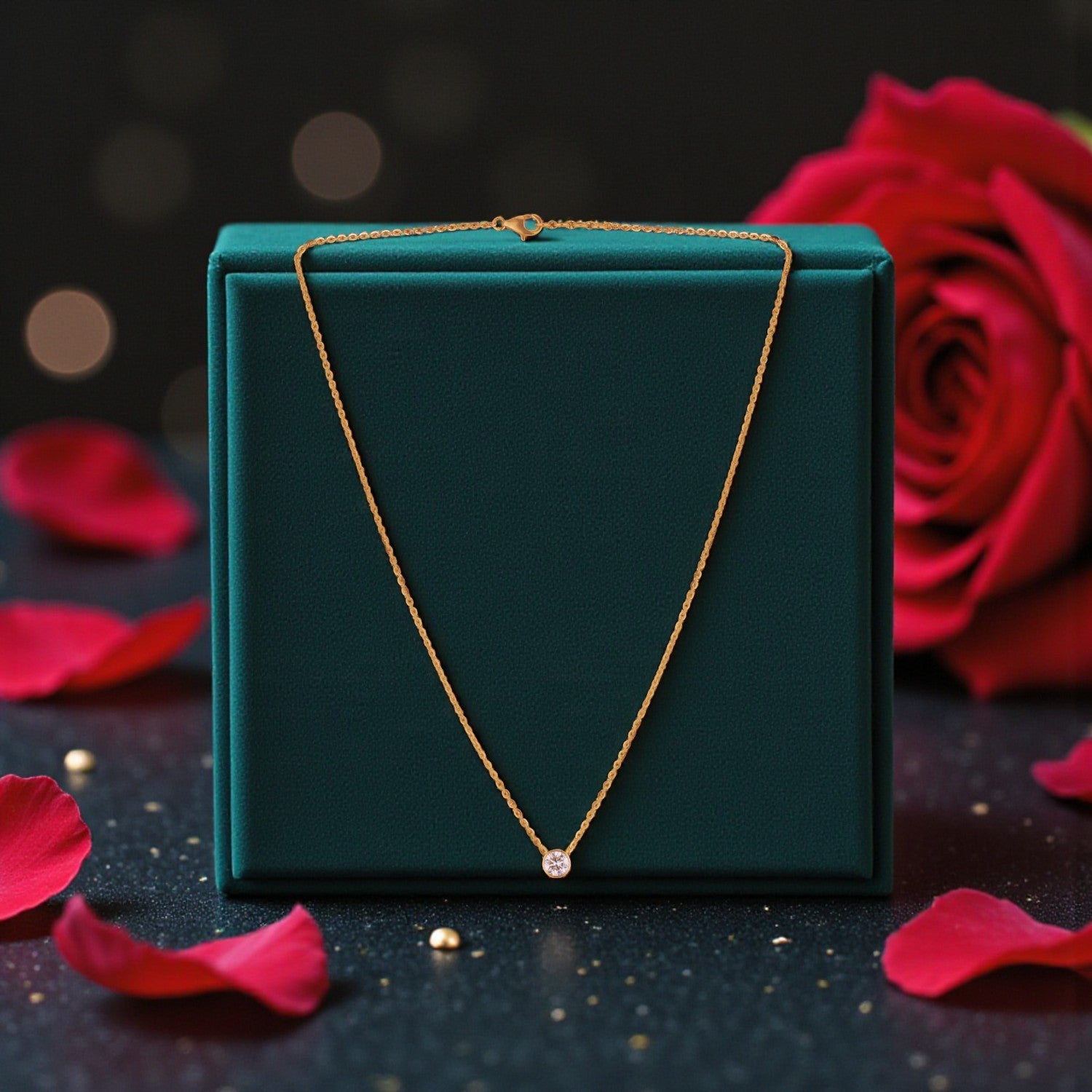 Lab Grown 0.550 Carat Round Brilliant Diamond Solitaire Pendant in 18 Karat Yellow Gold | SKU : 0005034000