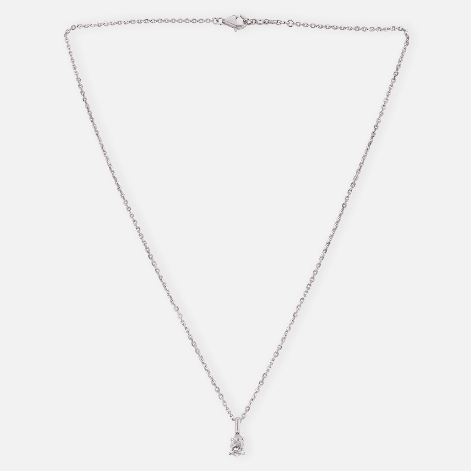 Lab Grown 0.540 Carat Pear Cut Diamond Solitaire Pendant in 18 Karat White Gold | SKU : 0005034024