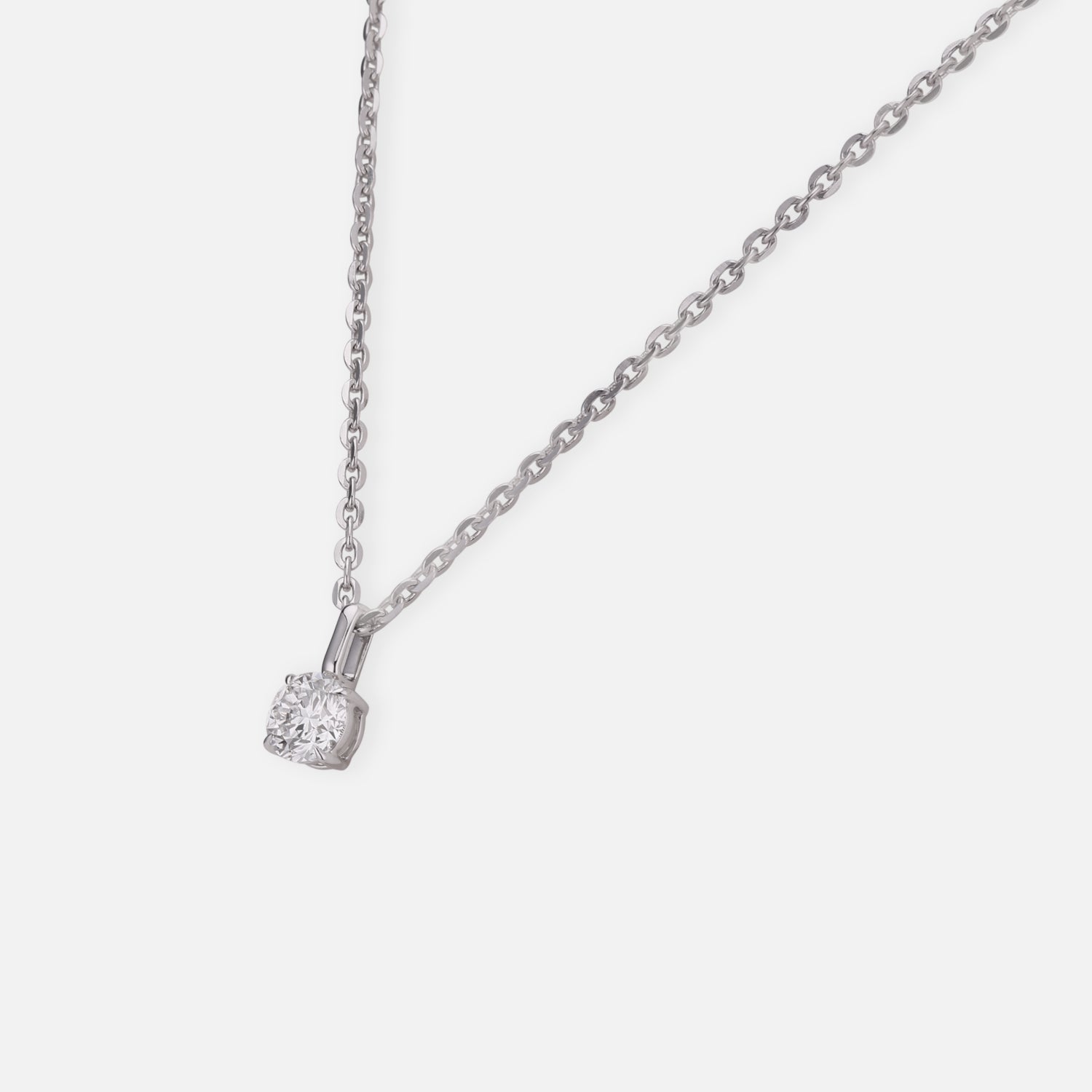 Lab Grown 0.57 Carat Round Brilliant Diamond Solitaire Pendant in 18 Karat White Gold | SKU : 0005039302