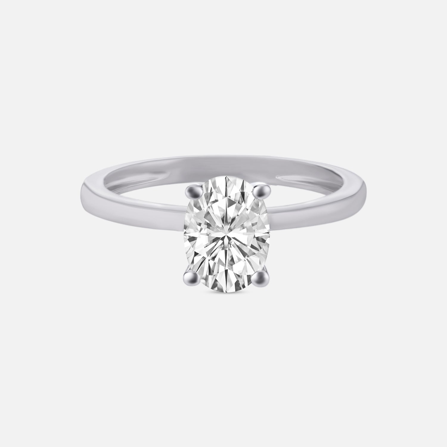 Lab Grown 1.010 Carat Oval Cut Diamond Solitaire Ring in 18 Karat Gold | SKU : 0005053278