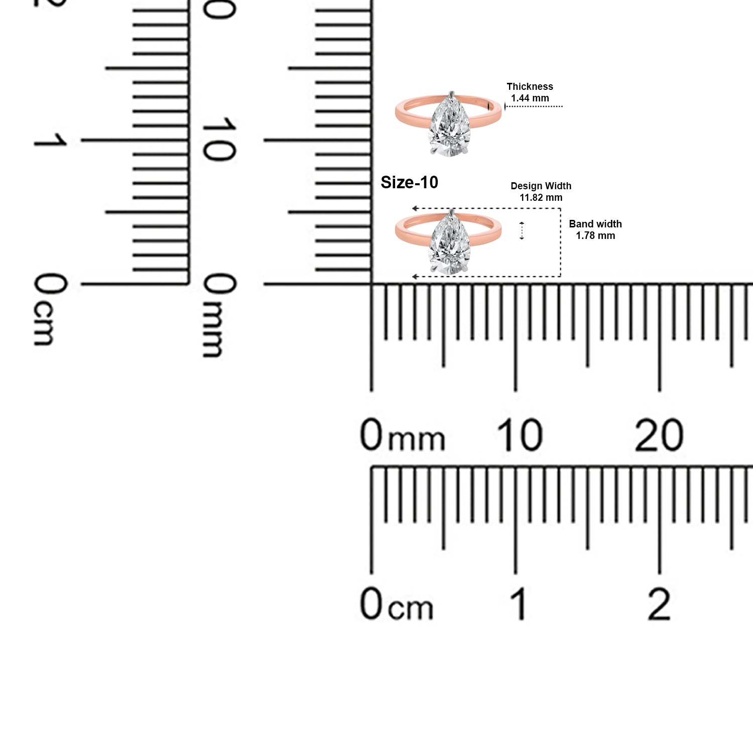 Lab Grown 2.080 Carat Pear Cut Diamond Solitaire Ring in 18 Karat Rose Gold | SKU : 0005053421