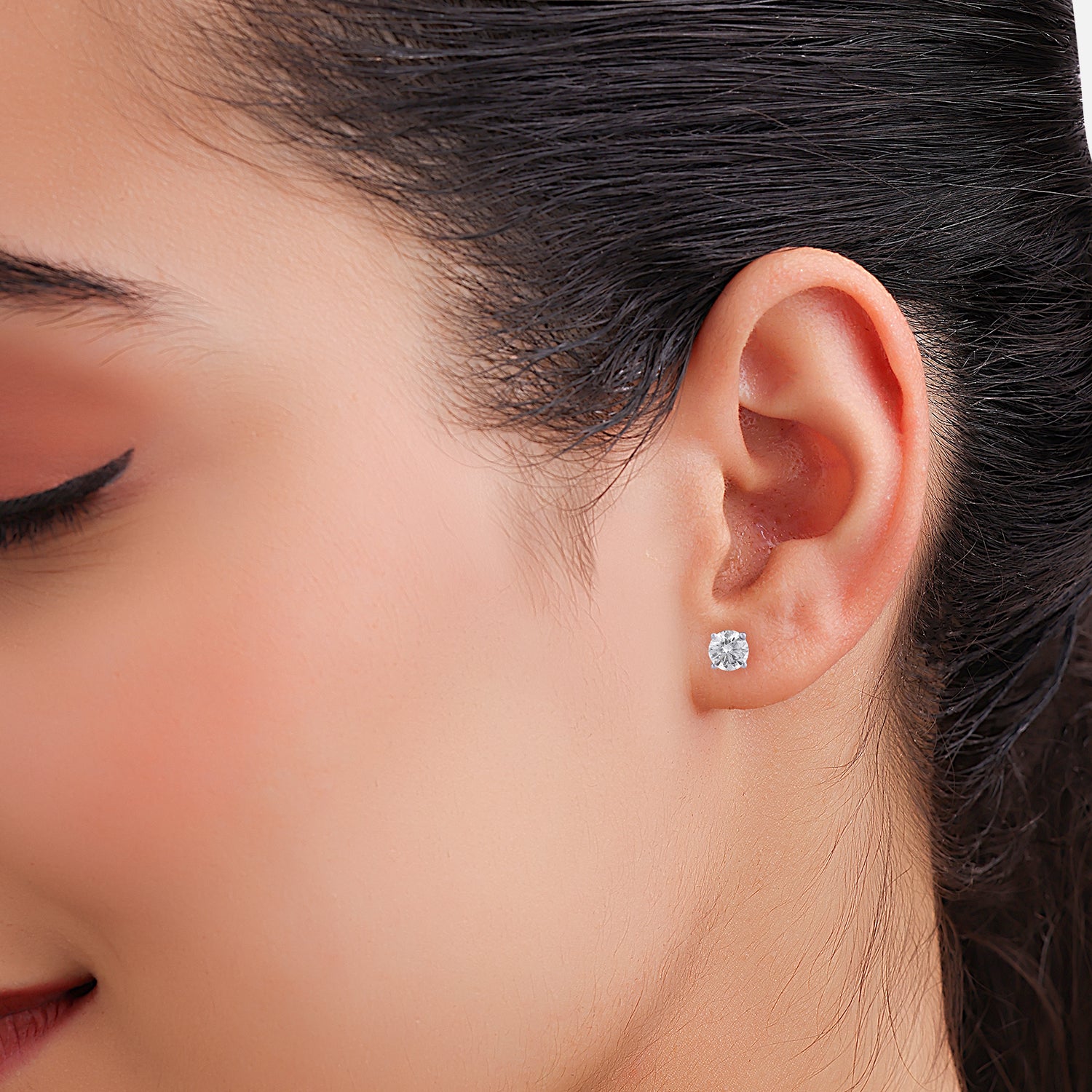 Lab Grown 3.03 Carat Diamond Stud Earrings in 18 Karat Gold | SKU : 0005057269