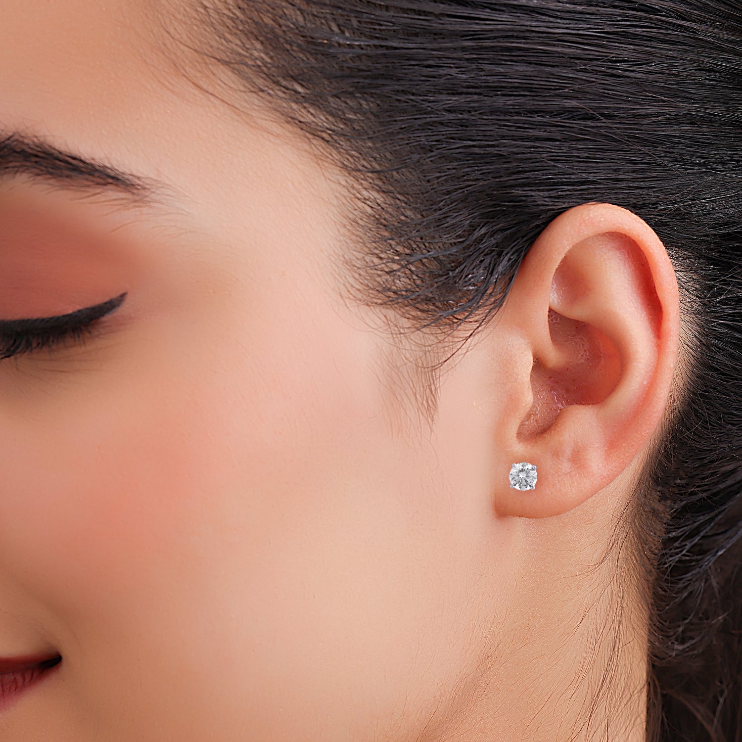 Lab Grown 3.030 Carat Diamond Stud Earrings in 18 Karat Gold | SKU : 0005057283