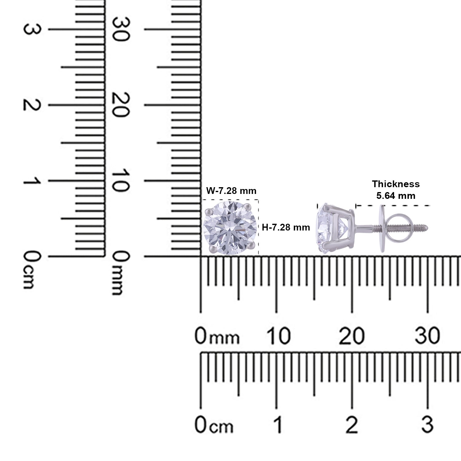 Lab Grown 3.000 Carat Diamond Stud Earrings in 18 Karat Gold | SKU : 0005059232