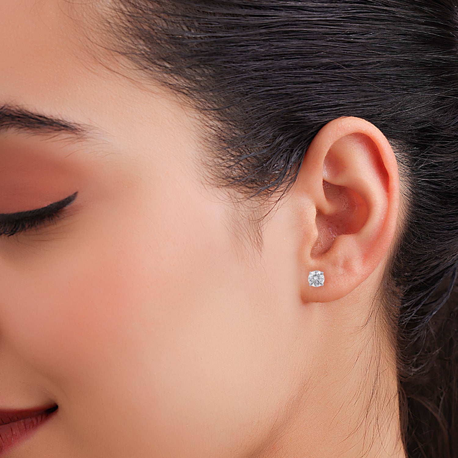Lab Grown 3.020 Carat Solitaire Diamond Stud Earrings in 18 Karat Gold Description | SKU : 0005059249