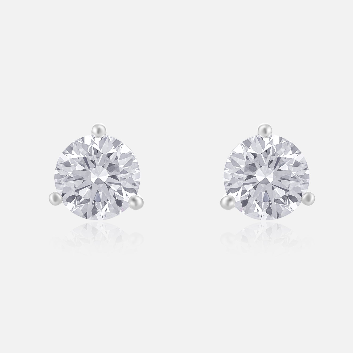 Lab Grown 4.140 Carat Solitaire Diamond Stud Earrings in 18 Karat Gold | SKU : 0005067435
