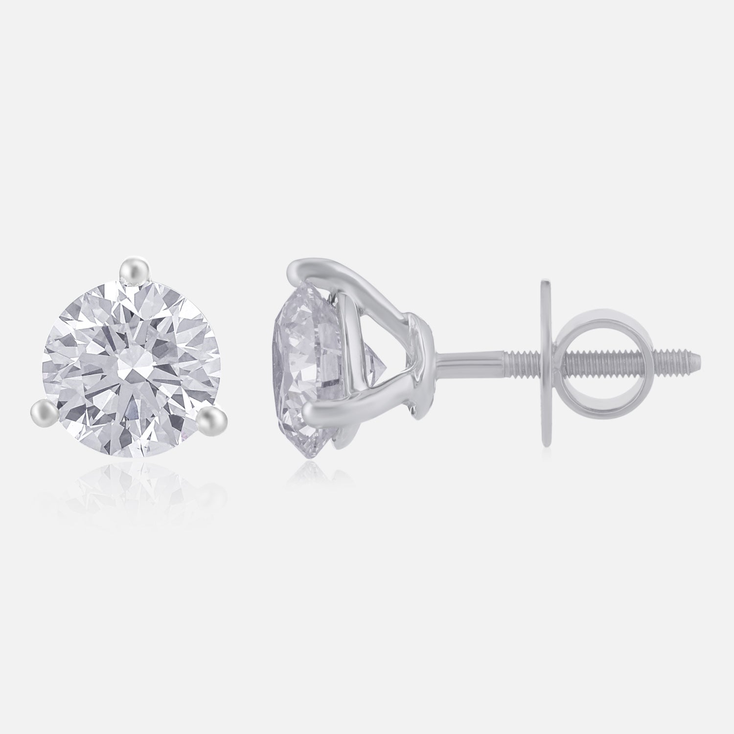 Lab Grown 4.040 Carat Solitaire Diamond Stud Earrings in 18 Karat Gold | SKU : 0005067442