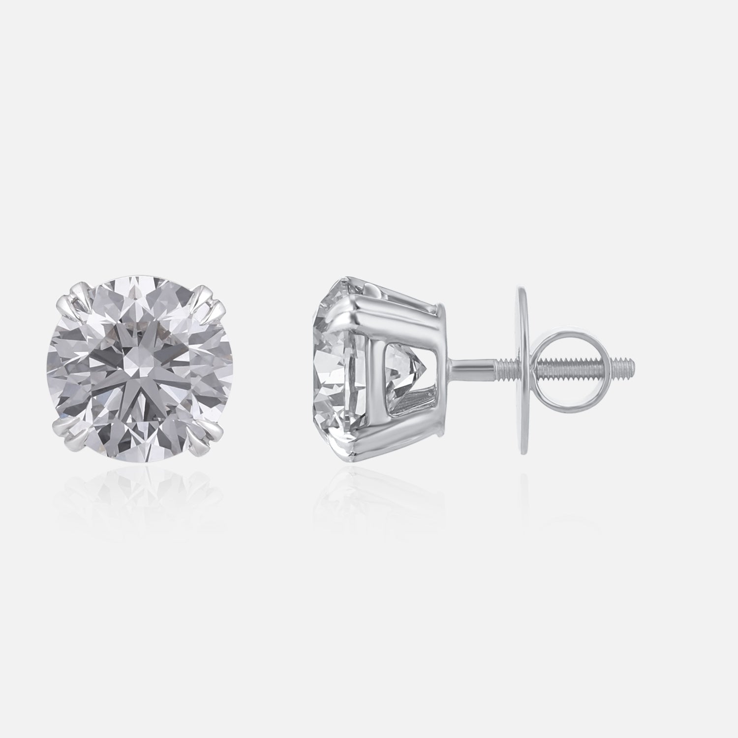 Lab Grown 6.060 Carat Diamond Stud Earrings in 18 Karat Gold – Ultimate Brilliance | SKU : 0005069637