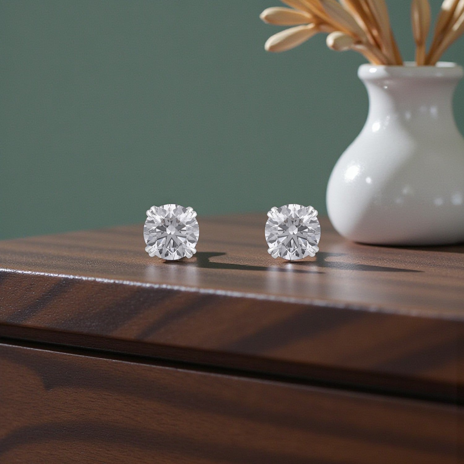 Lab Grown 6.060 Carat Diamond Stud Earrings in 18 Karat Gold | SKU : 0005069682