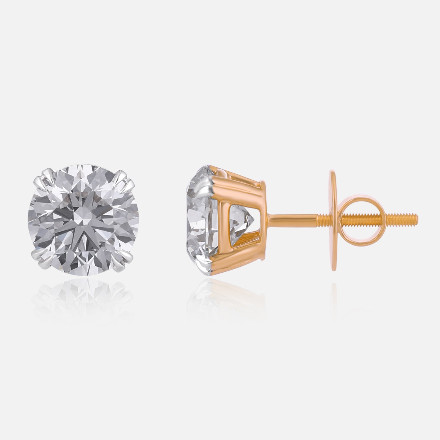 Lab Grown 6.060 Carat Diamond Stud Earrings in 18 Karat Gold | SKU : 0005069682