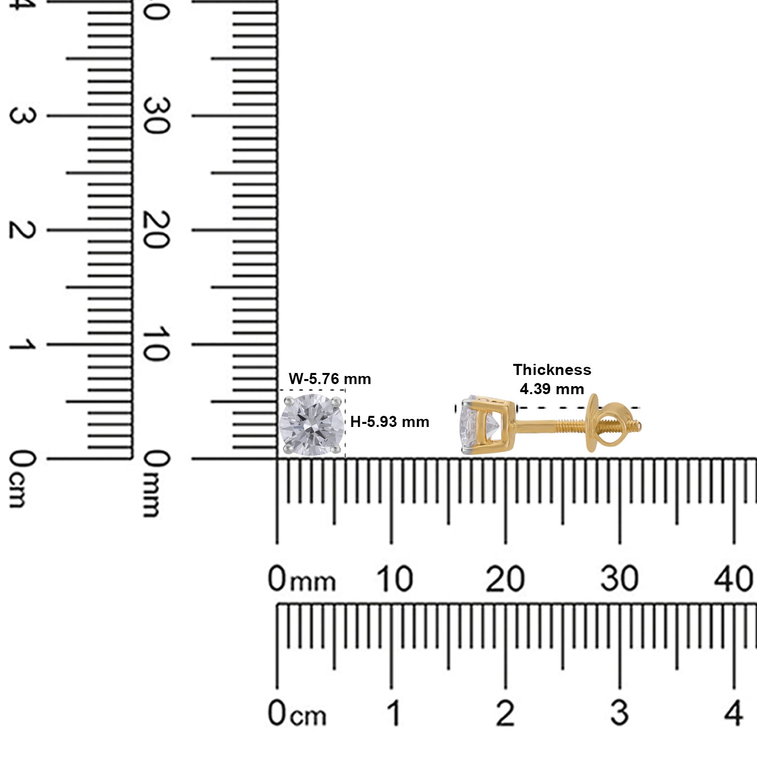 Lab Grown 1.510 Carat Round Brilliant Diamond Stud Earrings in 18 Karat Gold | SKU : 0005096039