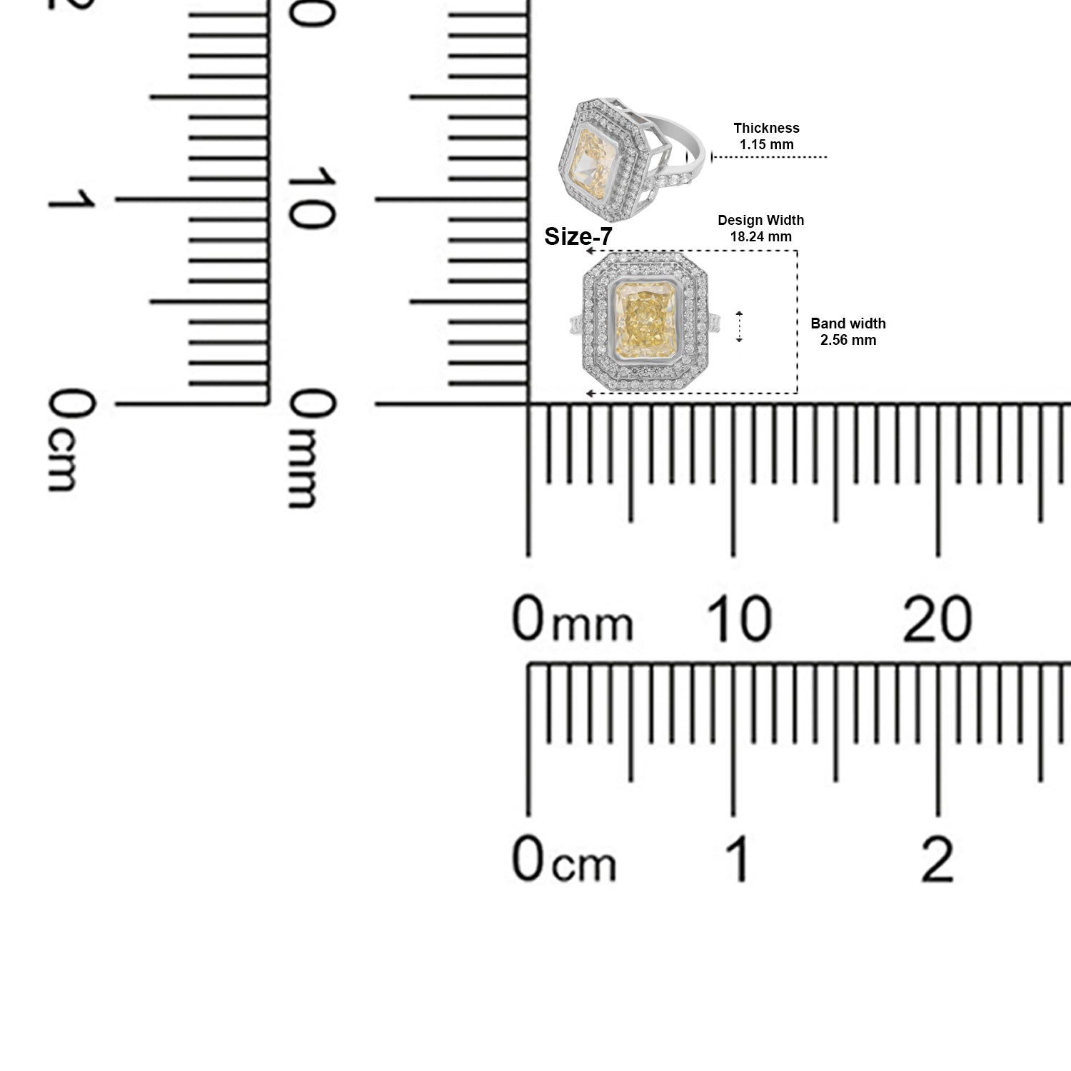 Elegant Sterling Silver Octagonal Halo Ring with Champagne Cubic Zirconia & CZ Accents | SKU: 0005748129, 0005748136