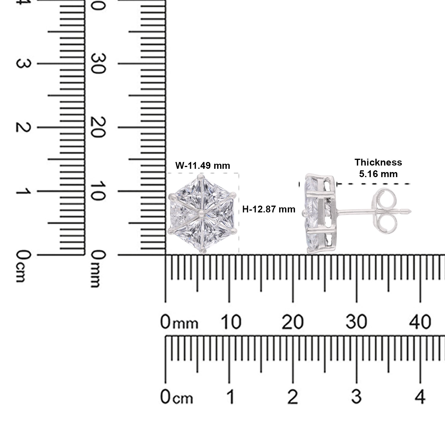 Geometric Starburst Cubic Zirconia Stud Earrings in Sterling Silver | SKU: 0005757602, 0005750153, 0005750160
