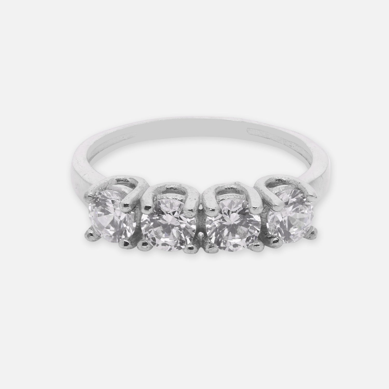 Sterling Silver Five Stone Cubic Zircon Band Ring | SKU: 0005758265, 0005758272, 0005758289, 0005758296, 0022629302, 0022629319, 0022629326, 0022629333, 0022629296, 0005750924, 0005750917, 0005750900, 0005750894, 0005750931, 0005750955, 0005750962