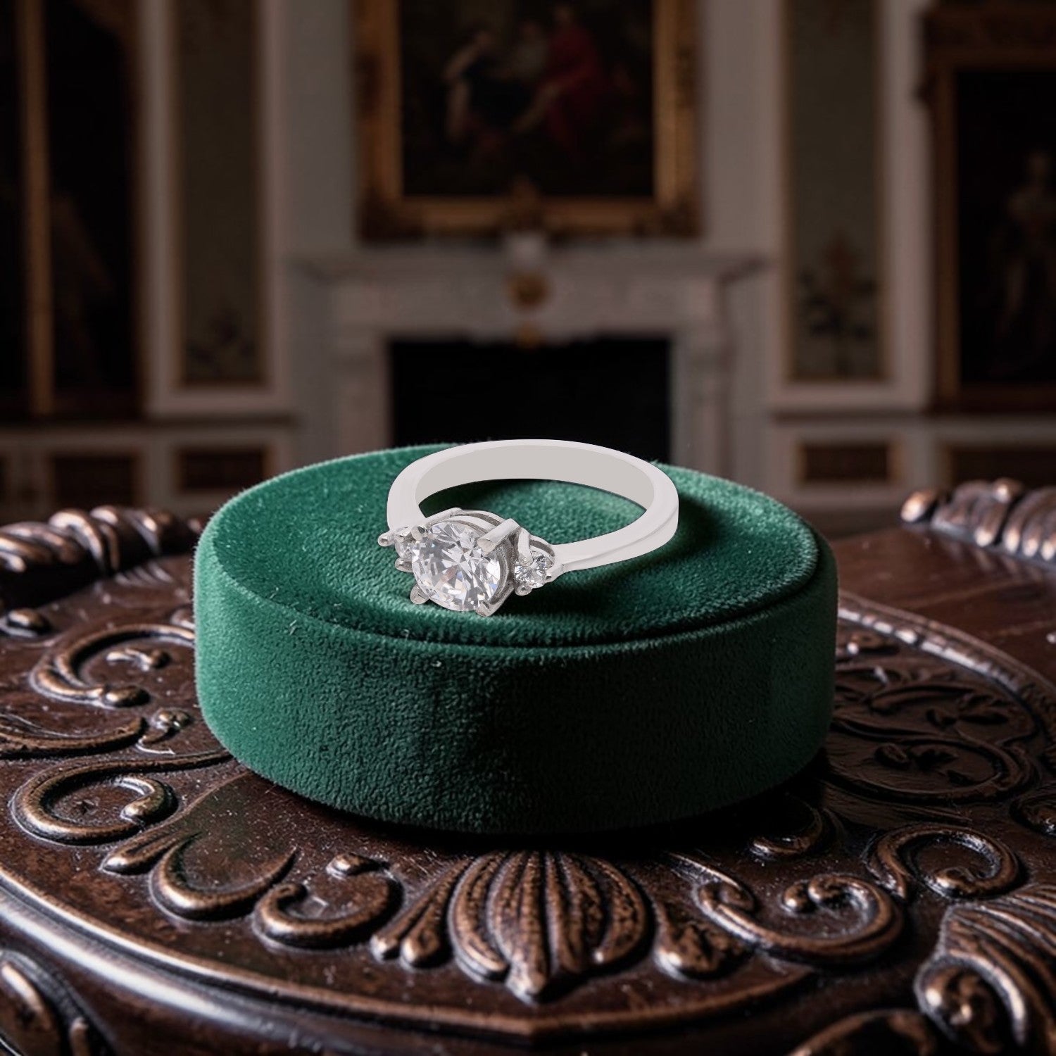 Classic Sterling Silver Solitaire Ring with Cubic Zirconia & Side Stone Accents | SKU: 0005758340, 0005758425, 0005758401, 0005758418, 0022629388, 0022629425, 0022629418, 0022629401, 0022629395