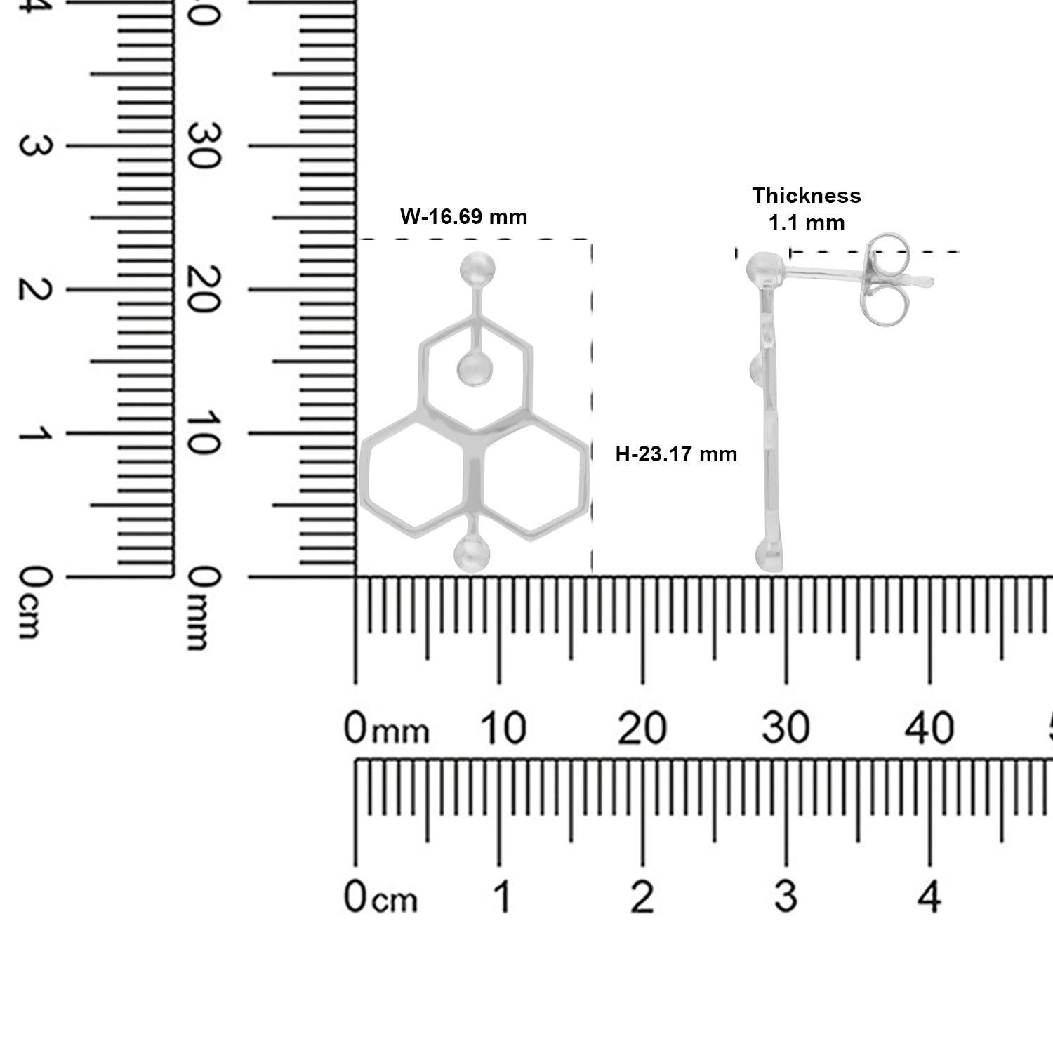 Sterling Silver Molecular Hexagon Drop Earrings – Science Collection | SKU: 0022638601, 0022638618, 0022638625, 0005867455, 0005867462, 0005867479, 0005867486, 0005867493, 0005867509, 0005867516