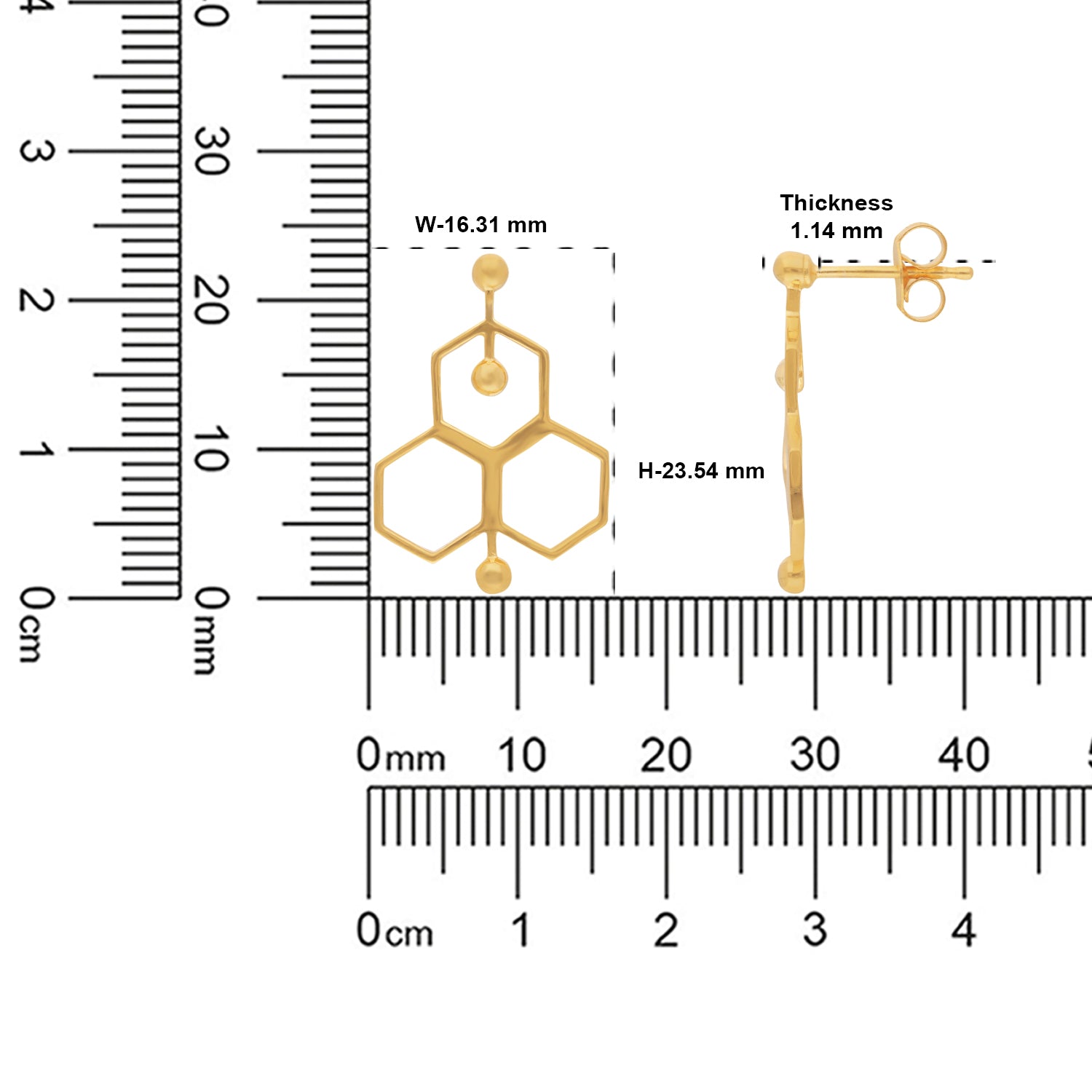 Sterling Silver Gold-Plated Molecular Hexagon Drop Earrings – Science Collection | SKU: 0022638588, 0022638595, 0022638571, 0022638540, 0022638557, 0005867523, 0005867530, 0005867547, 0005867554, 0005867561, 0005867578, 0005867585