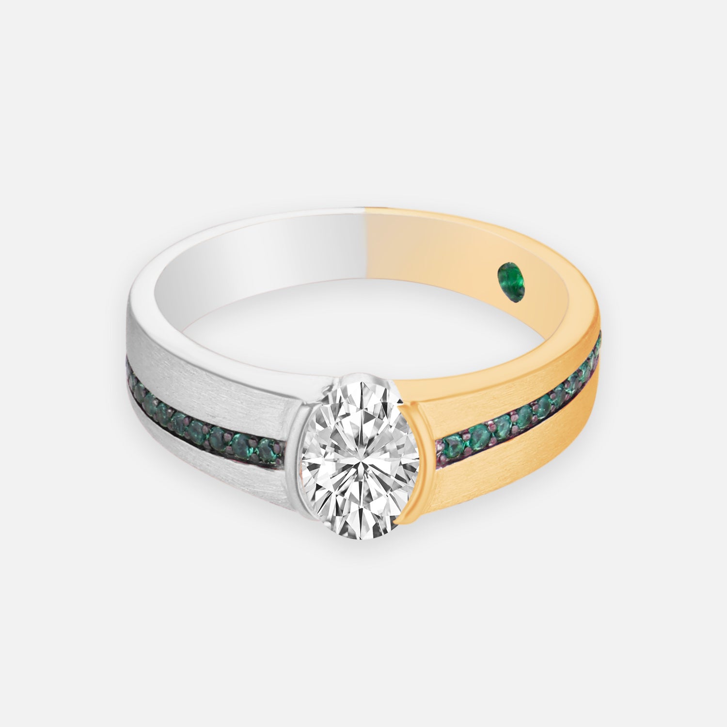Imperial Dual-Tone Oval Cut Lab-Grown Diamond Men's Ring | SKU: 0006503888