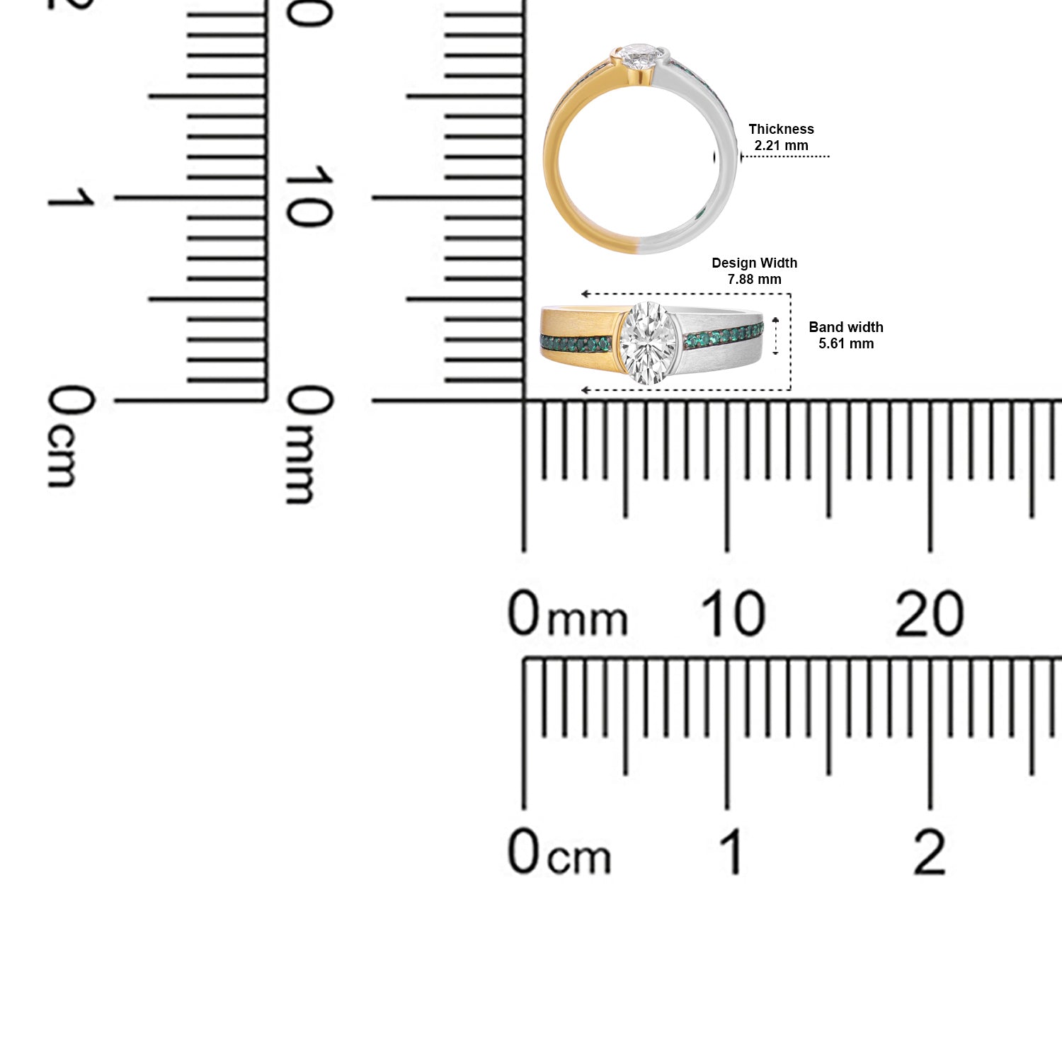 Modern Oval Lab Grown Diamond Ring in Two-Tone Gold | SKU: 0006509385
