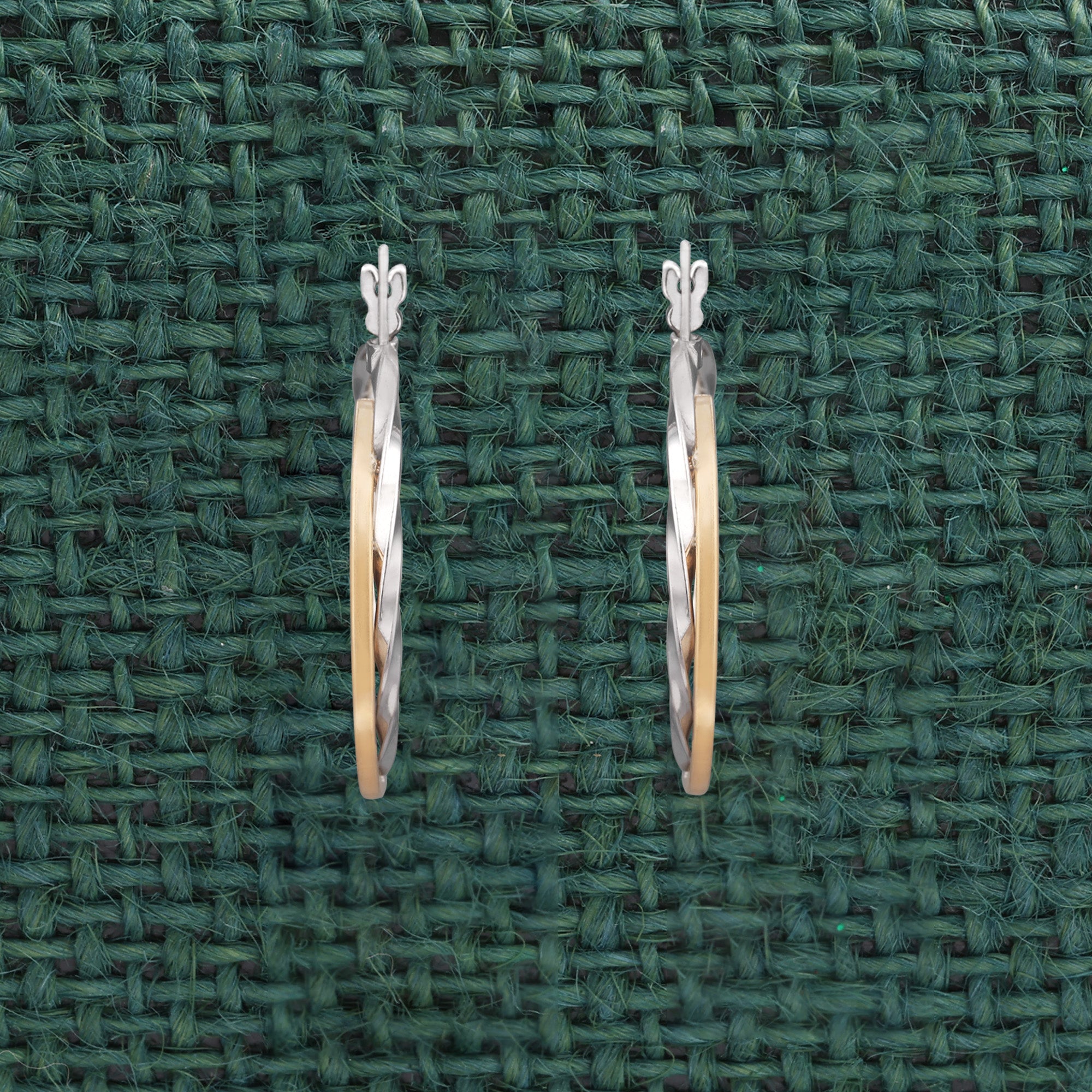 Sterling Silver & Gold Interlocked Hoop | SKU: 0018299823 ,0002930169, 0002930183 - crash.club by CKC