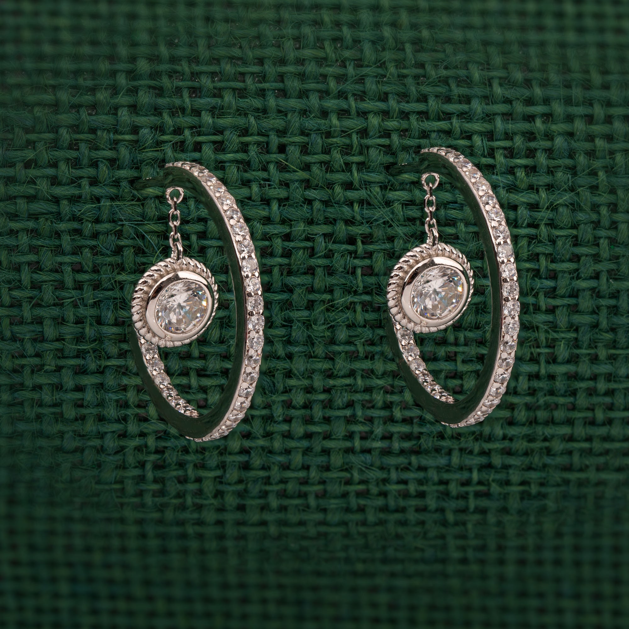 CUBIC ZIRCONIA DRIZZLE EAR HOOPS | SKU : 0018632040, 0018632064, 0018632057, 0018632033, 0018655155 - crash.club by CKC