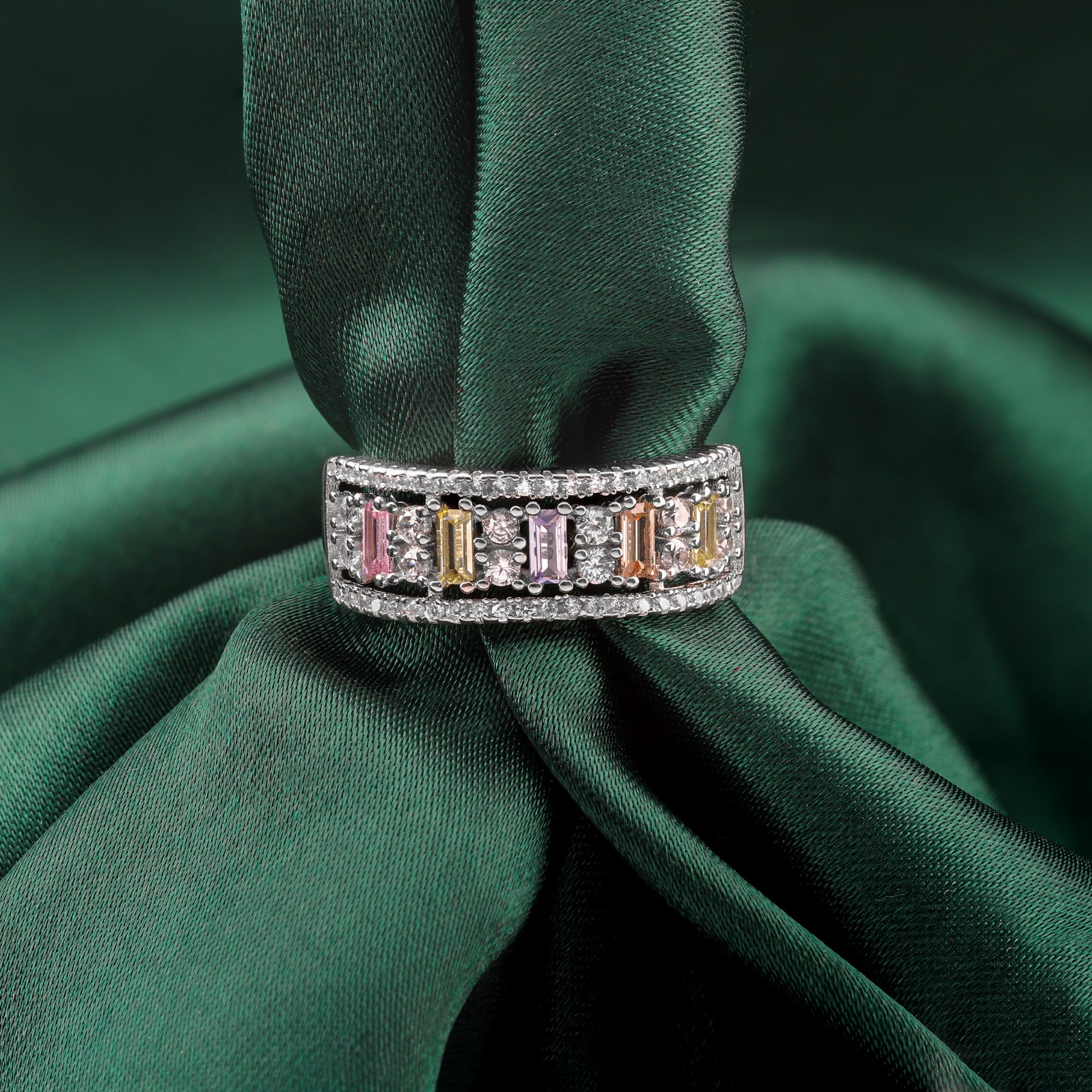 Spectrum Sparkle Sterling Silver Band | SKU: 0018686388, 0003085288, 0003085264 - crash.club by CKC