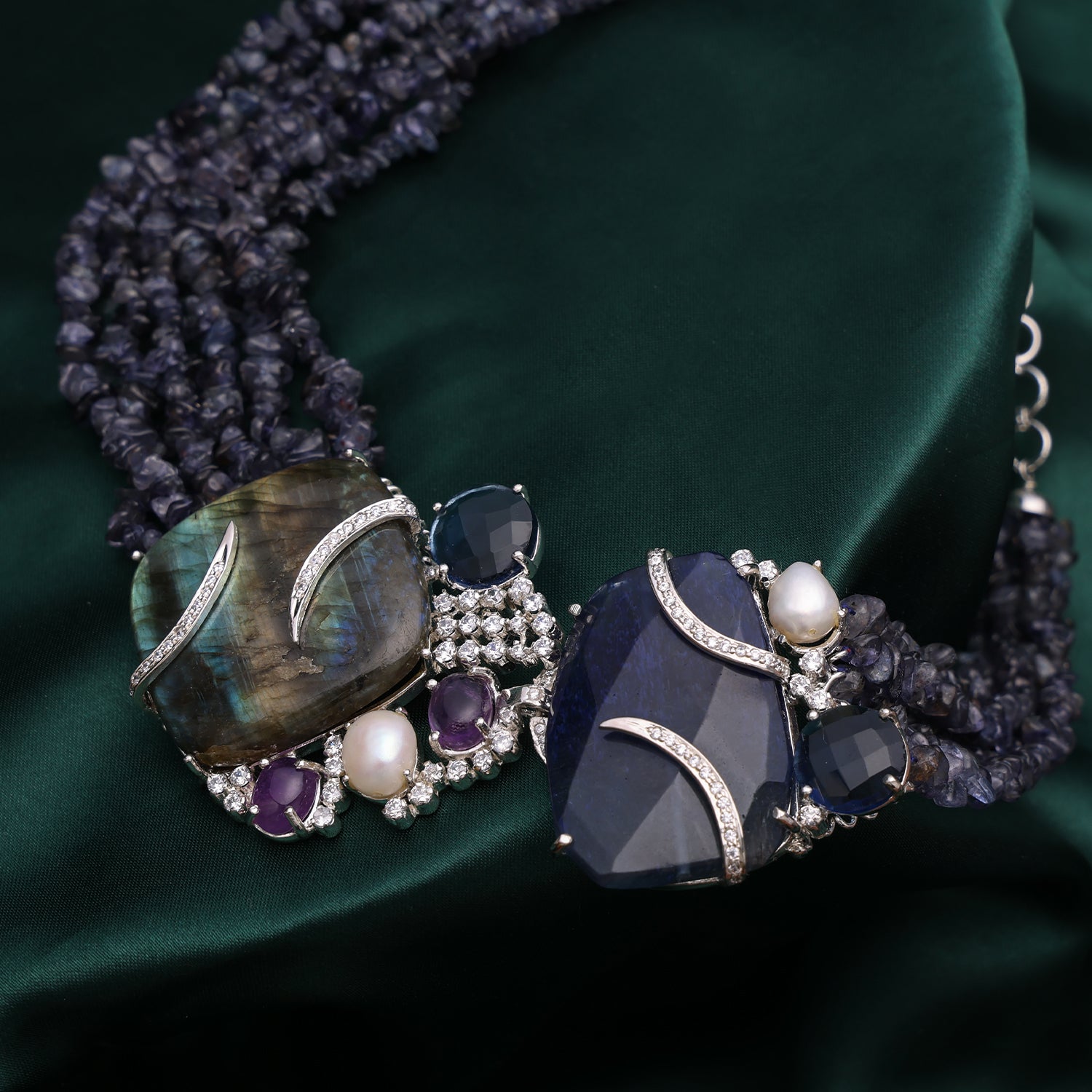 Crystal Cluster Strand Necklace | SKU: 0018794953 - crash.club by CKC
