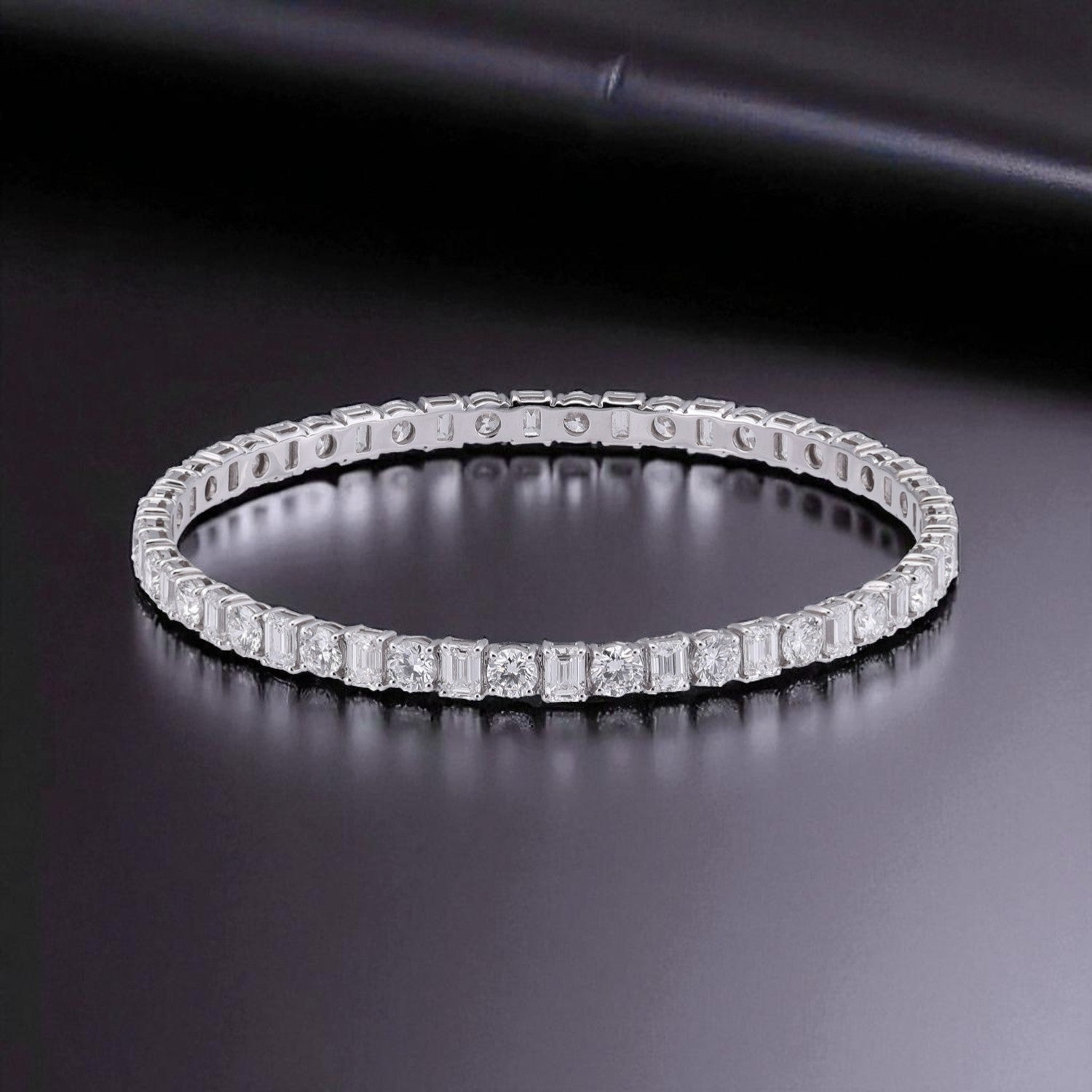 Round Brilliant 16.370 Carat Rose Gold Bracelet Lab-Grown Diamond Bracelet | SKU: 0019052045