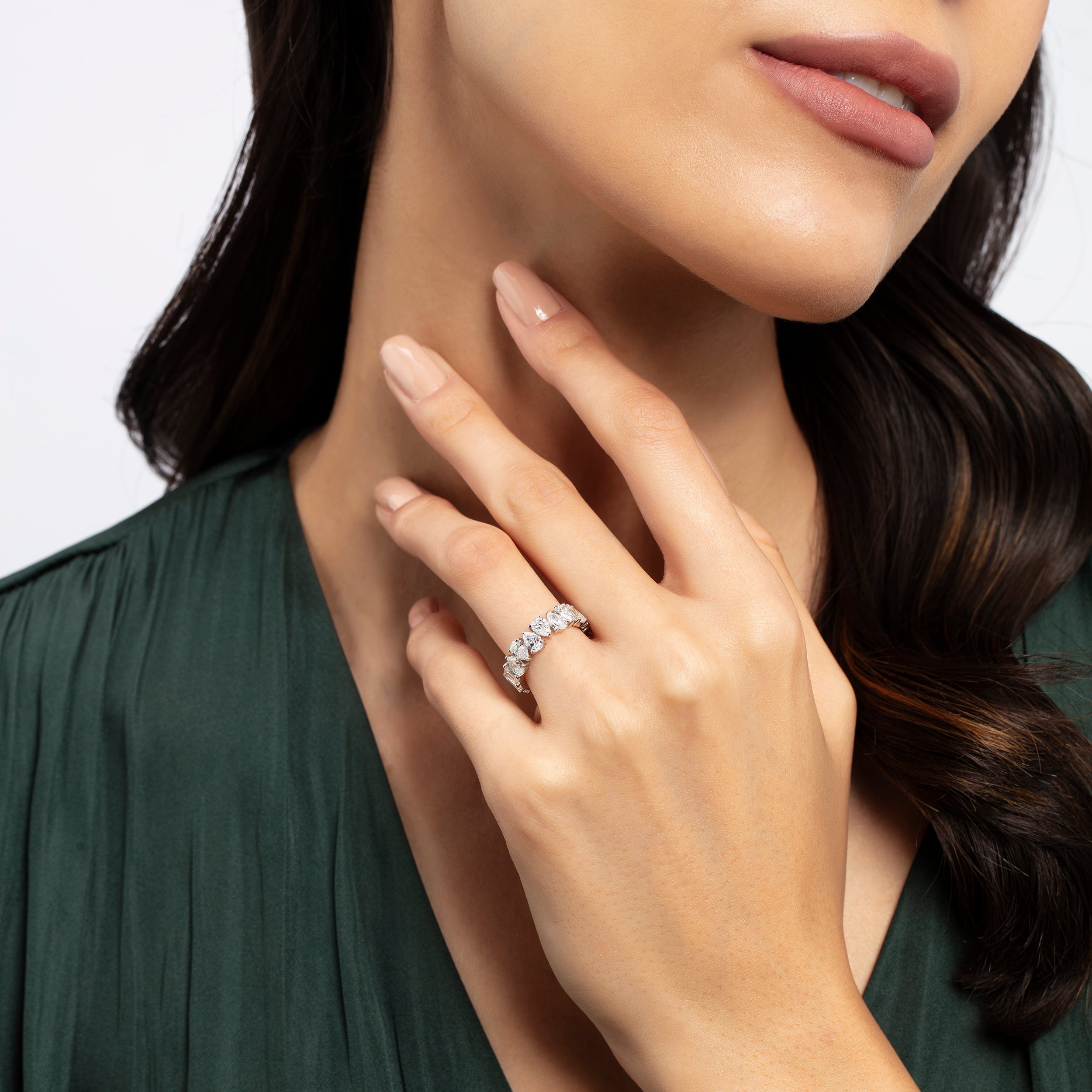 Emerald - Pear Cut 2.7 Carat & 2.31 Carat Lab Grown Diamond Ring | SKU: 0019052632