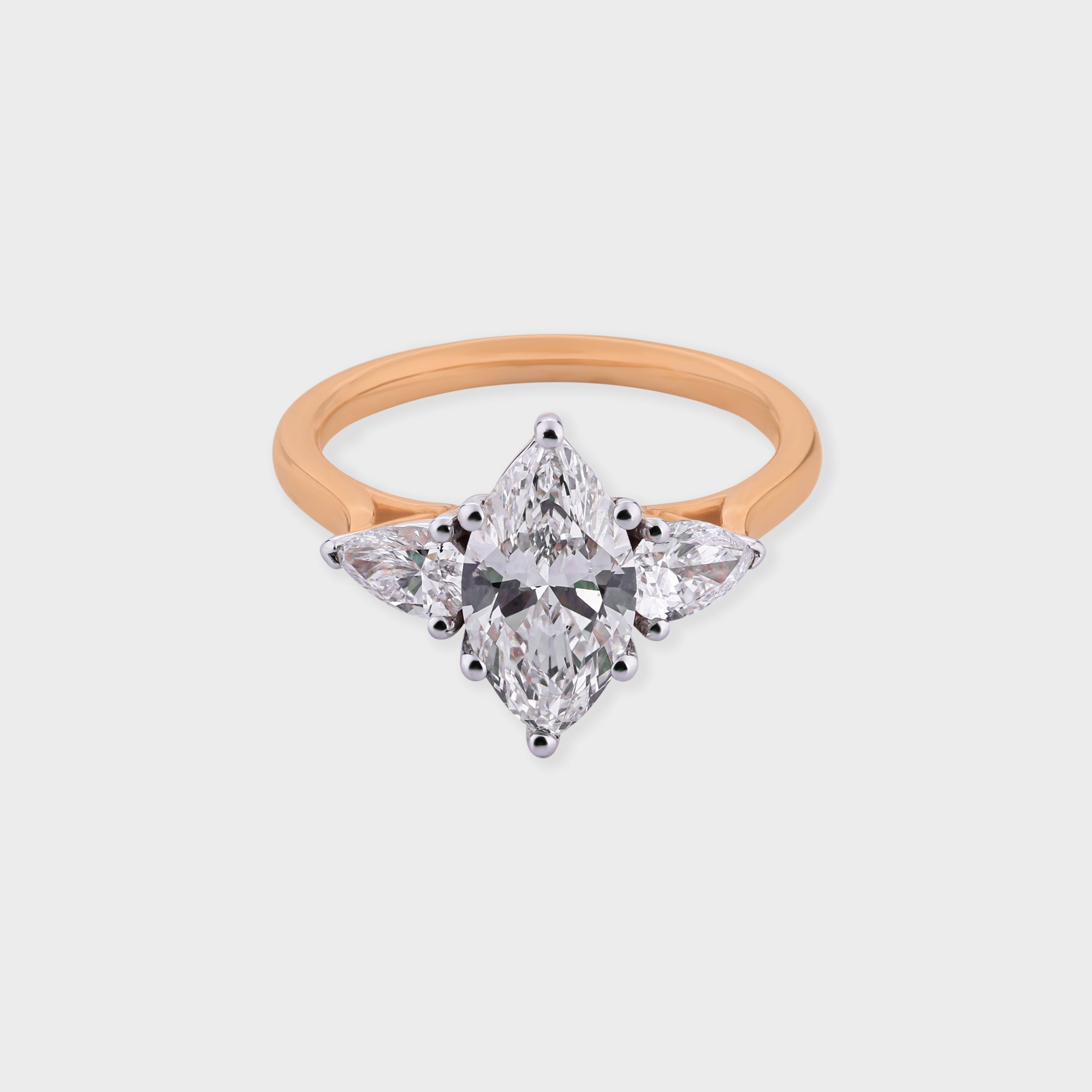 Marquise Cut 1.52 Carat & Pear Cut 0.51 Carat Elegant Lab Grown Diamond Ring | SKU: 0019052649
