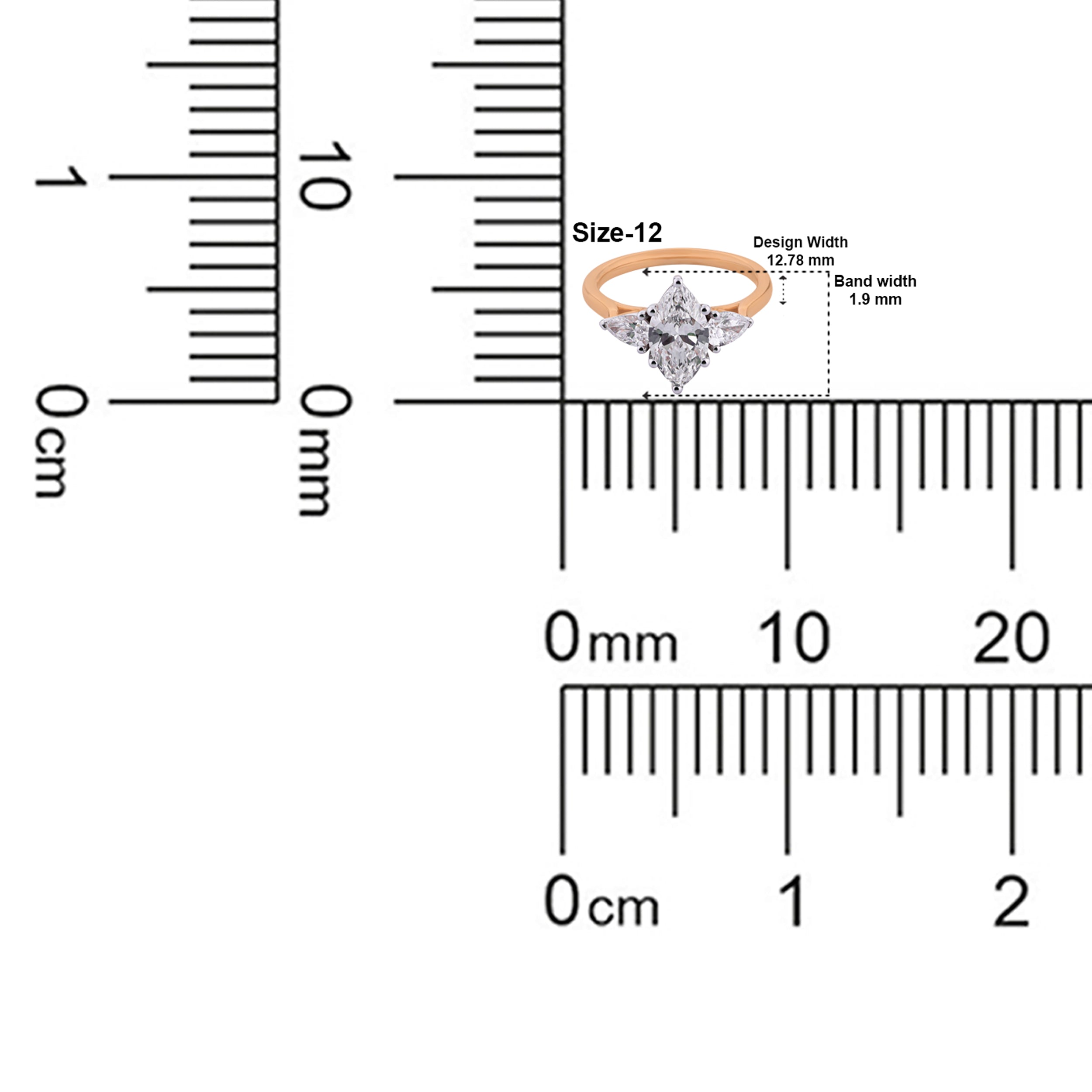 Marquise Cut 1.52 Carat & Pear Cut 0.51 Carat Elegant Lab Grown Diamond Ring | SKU: 0019052649