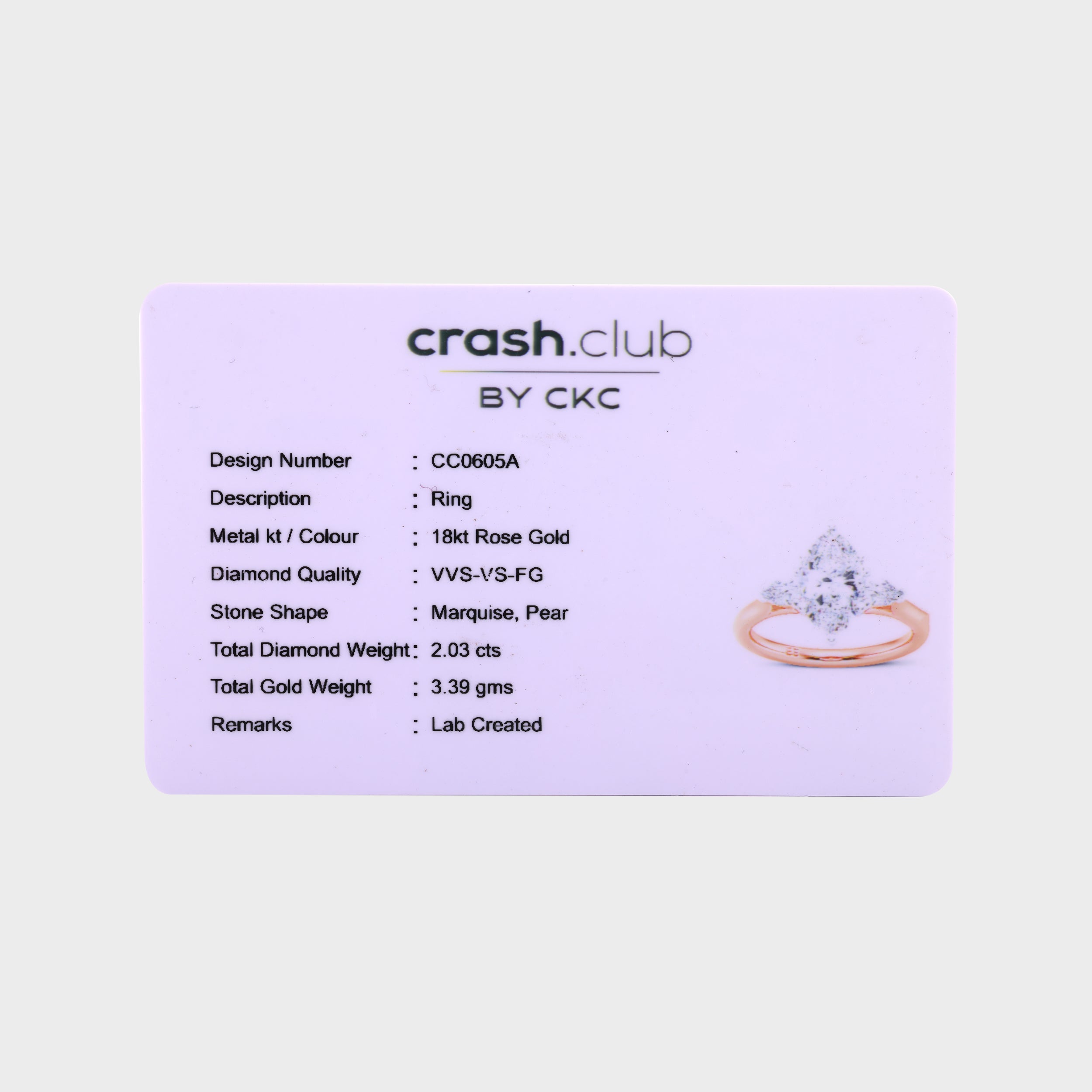 Marquise Cut 1.52 Carat & Pear Cut 0.51 Carat Elegant Lab Grown Diamond Ring | SKU: 0019052649