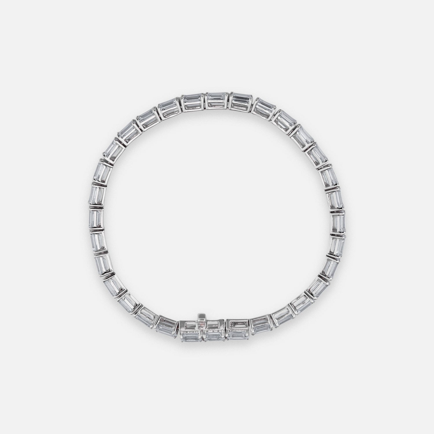Heritage Emerald Lab-Grown Diamond Tennis Bracelet in White Gold | SKU : 0019334462