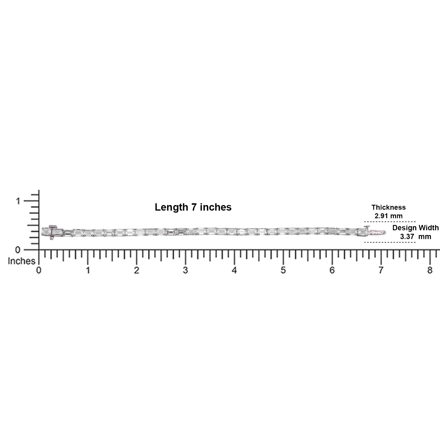 Heritage Emerald Lab-Grown Diamond Tennis Bracelet in White Gold | SKU : 0019334462