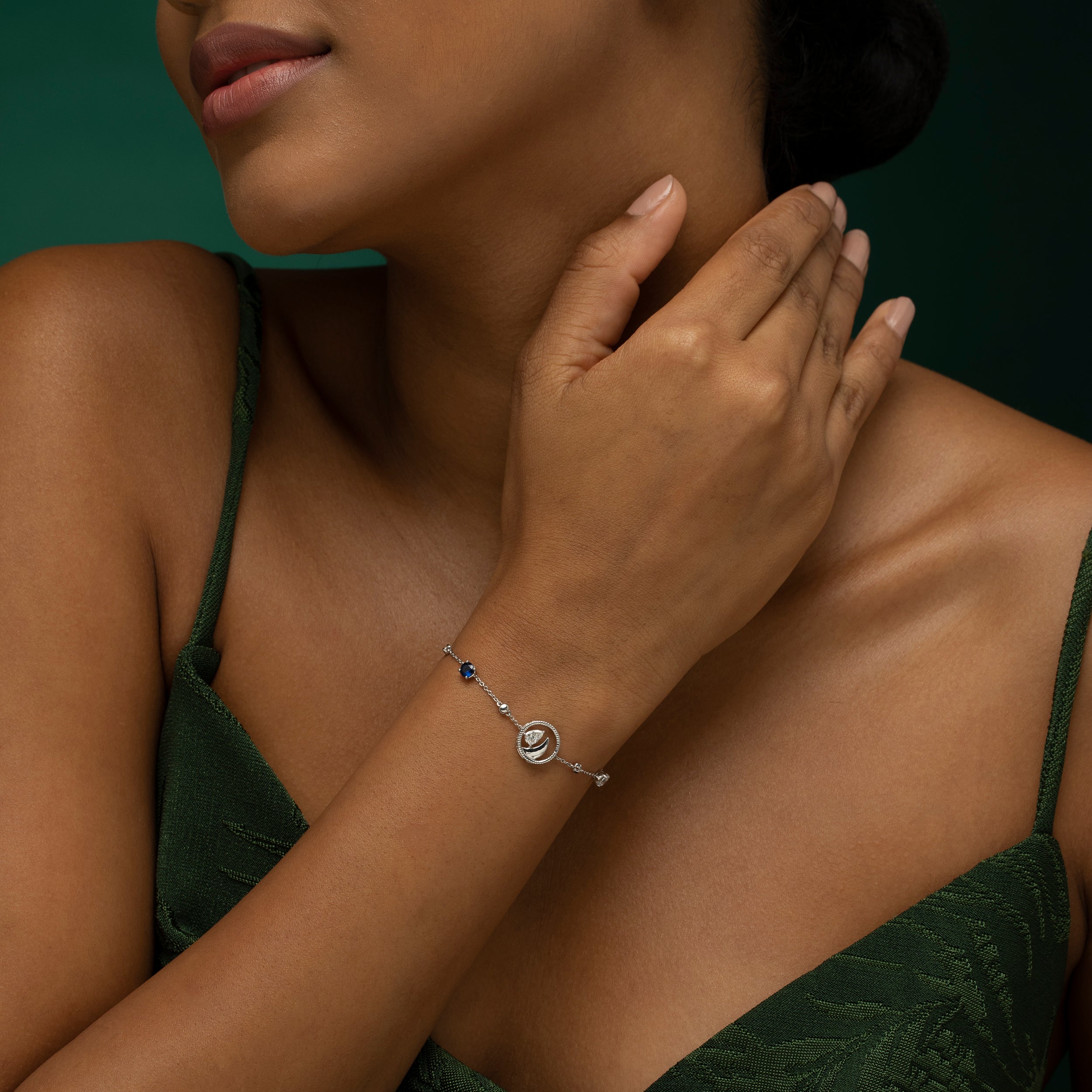 Pear & Round Brilliant 0.24 Carat & 0.23 Carat Rhino Horn Lab Grown Diamond Bracelet | SKU: 0019361611