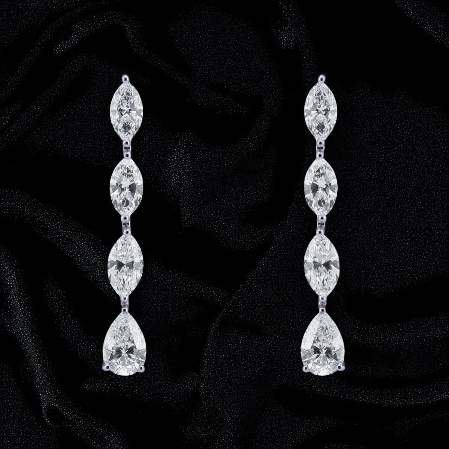 Celestial Cascade Roval & Pear Step-Cut Lab-Grown Diamond Earrings | SKU : 0019378046