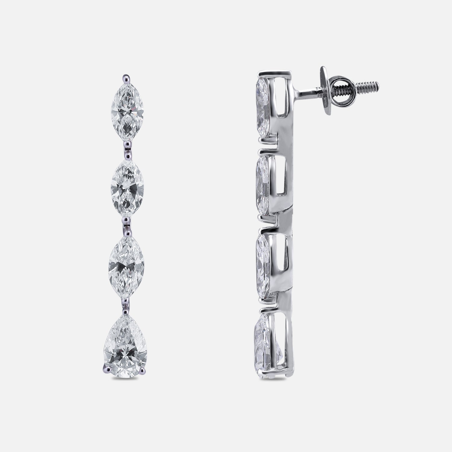 Celestial Cascade Roval & Pear Step-Cut Lab-Grown Diamond Earrings | SKU : 0019378046