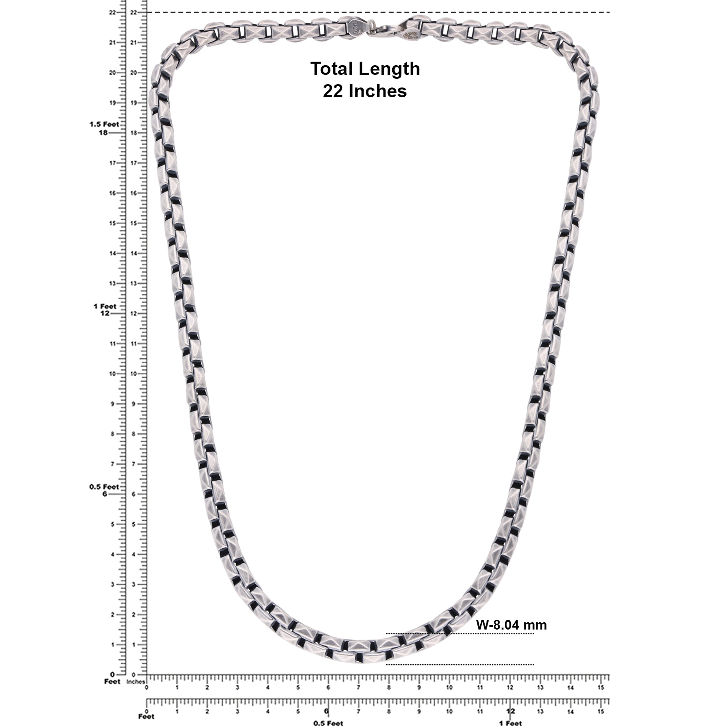 Rhine Elegance: Sterling Silver Masculine Chain | SKU : 0019379944, 0019379968, 0019379951