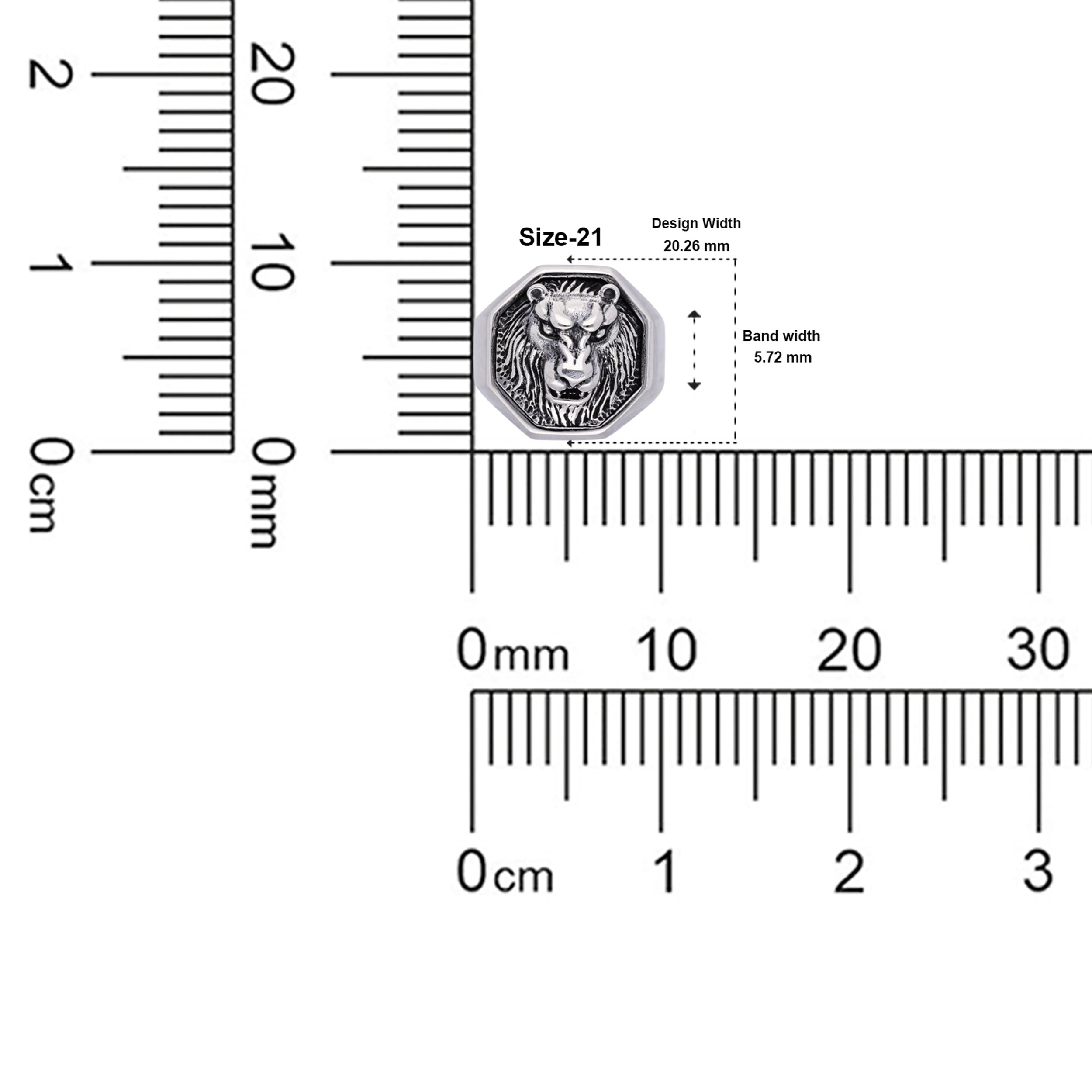 "Sterling Silver Lion Emblem Men's Ring" | SKU : 0004428916, 0004428916