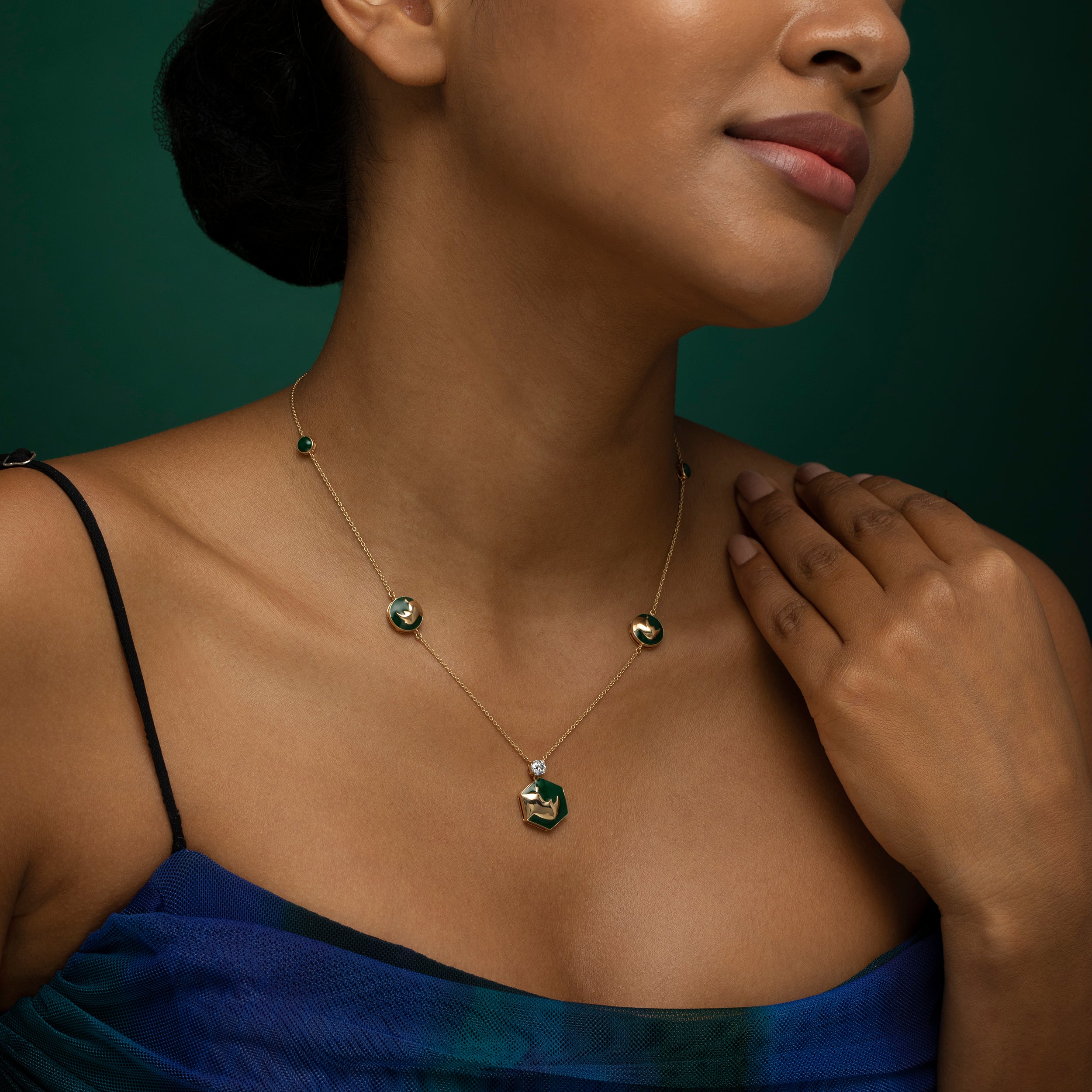 Round Brilliant 0.29 Carat Green Rhino Lab Grown Diamond Chain Pendant | SKU : 0019473475 - crash.club by CKC