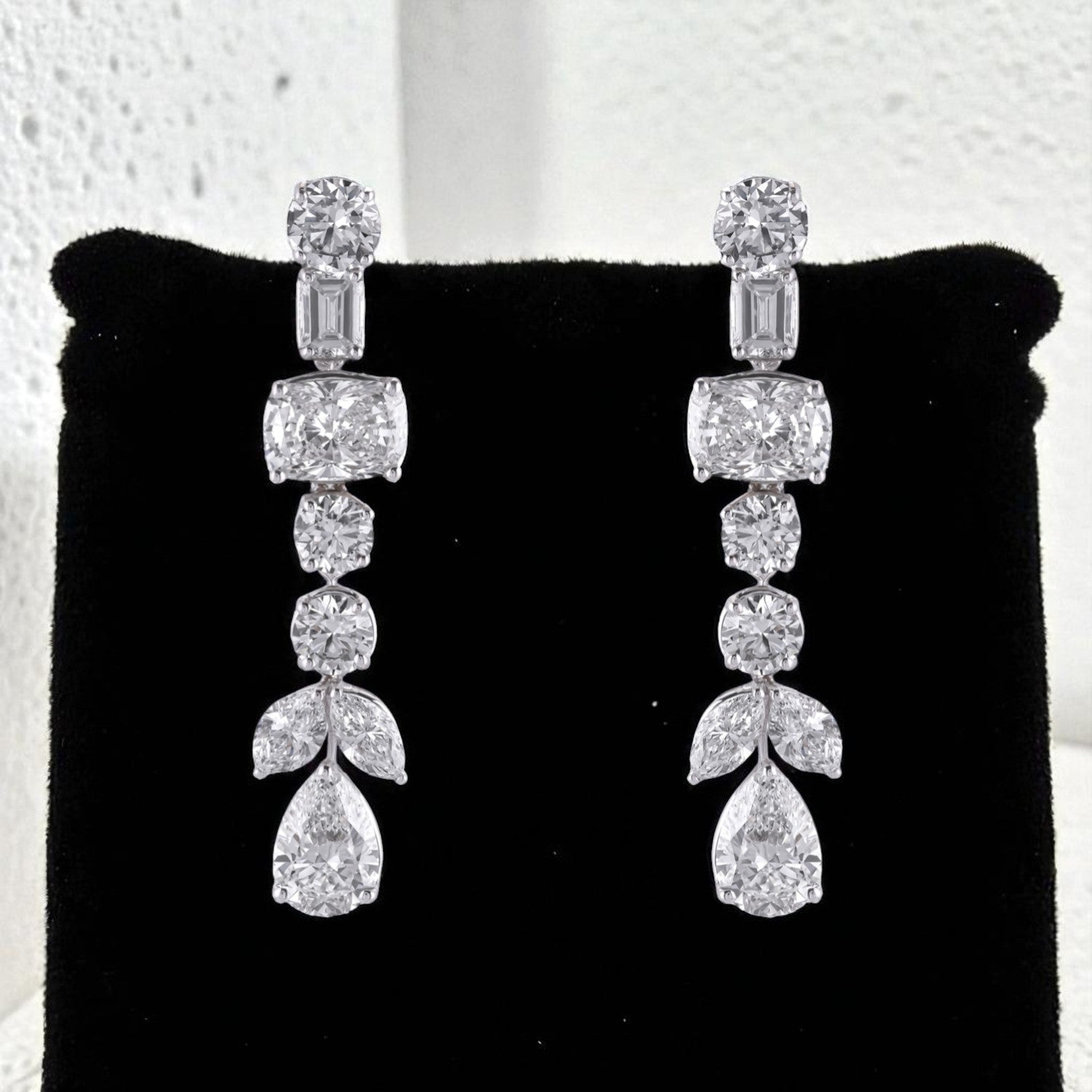 Symphony of Shapes Lab-Grown Diamond Drop Earrings in White Gold | SKU : 0019516066