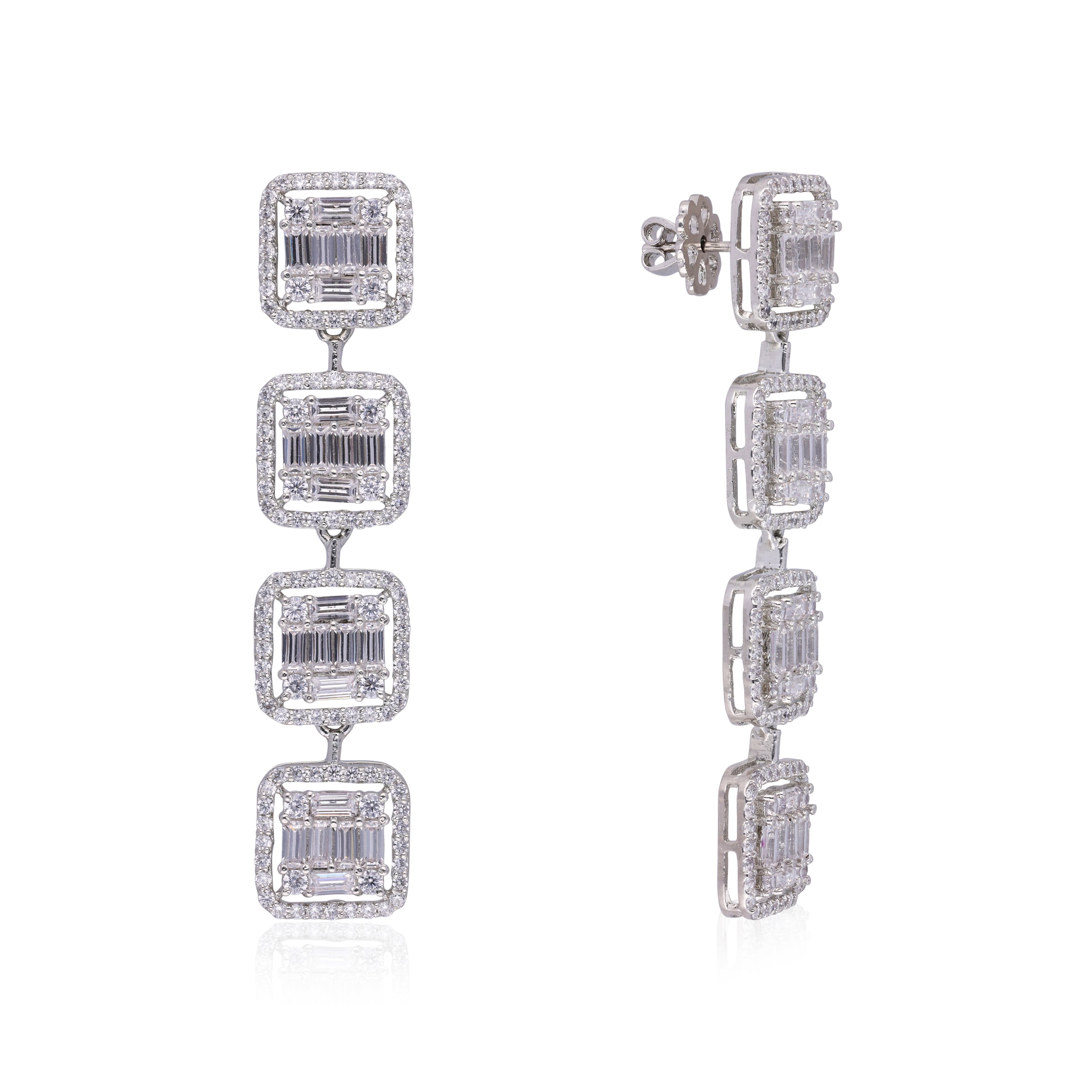 Jesel - Cubic Square Drop Earrings