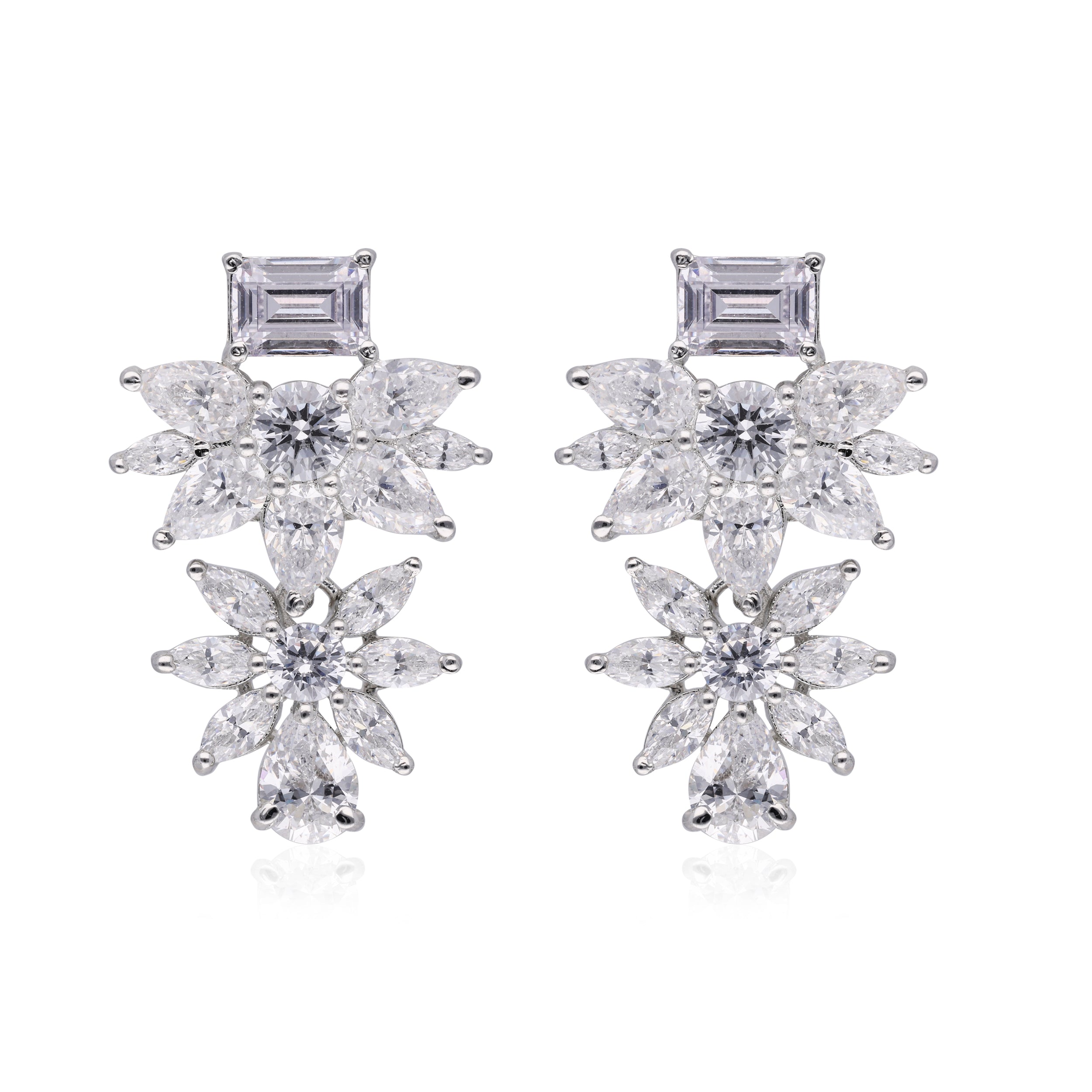 Jesel - Petal Cluster Drop Earrings